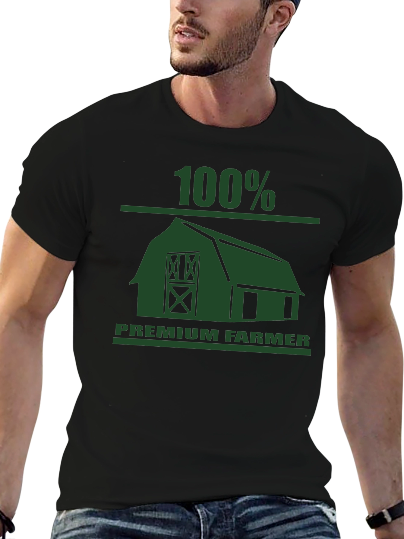 Black 100% Premium Farmer Graphic Tee - Soft Cotton view 6