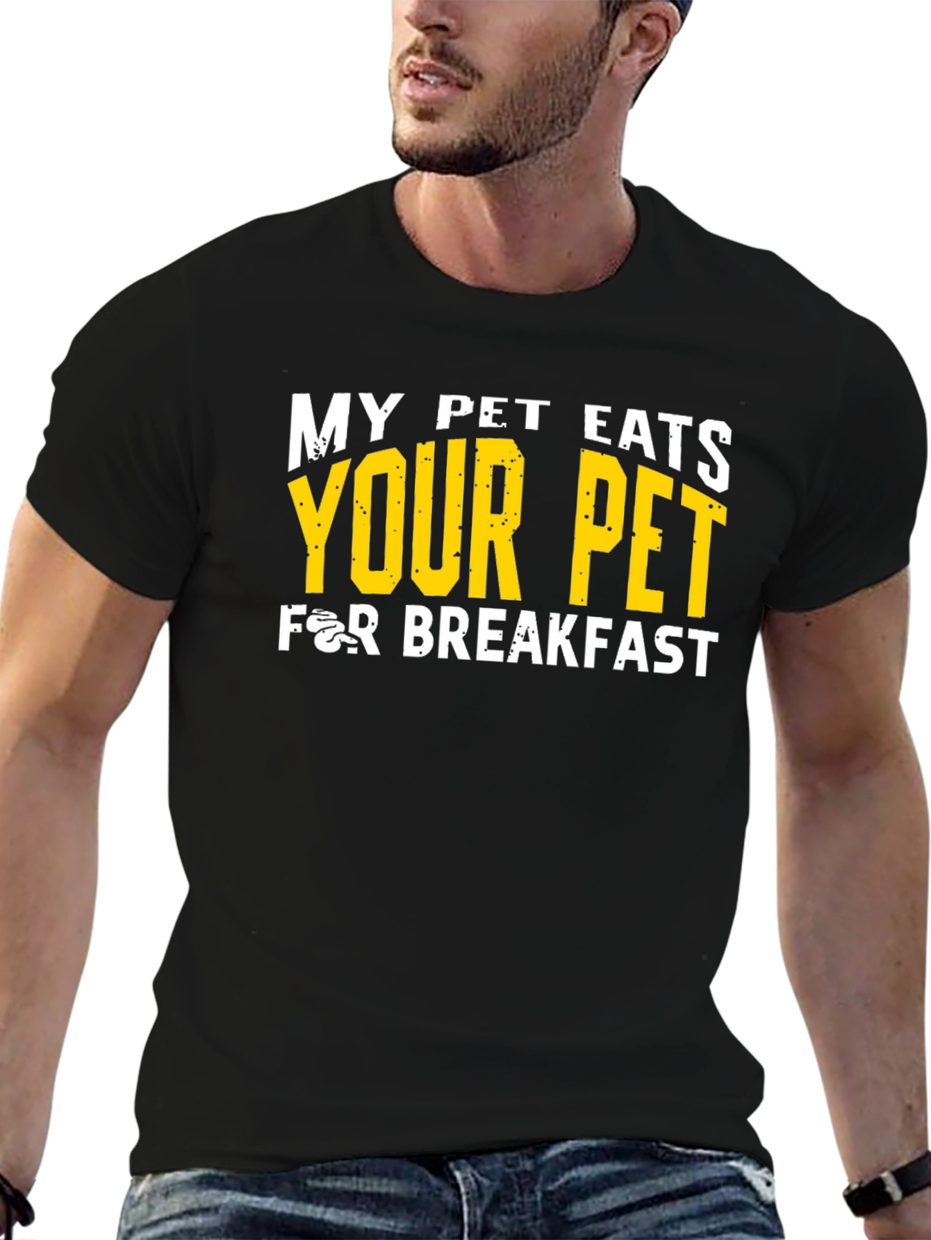 Black My Pet Eats Your Pet Graphic Tee view 6