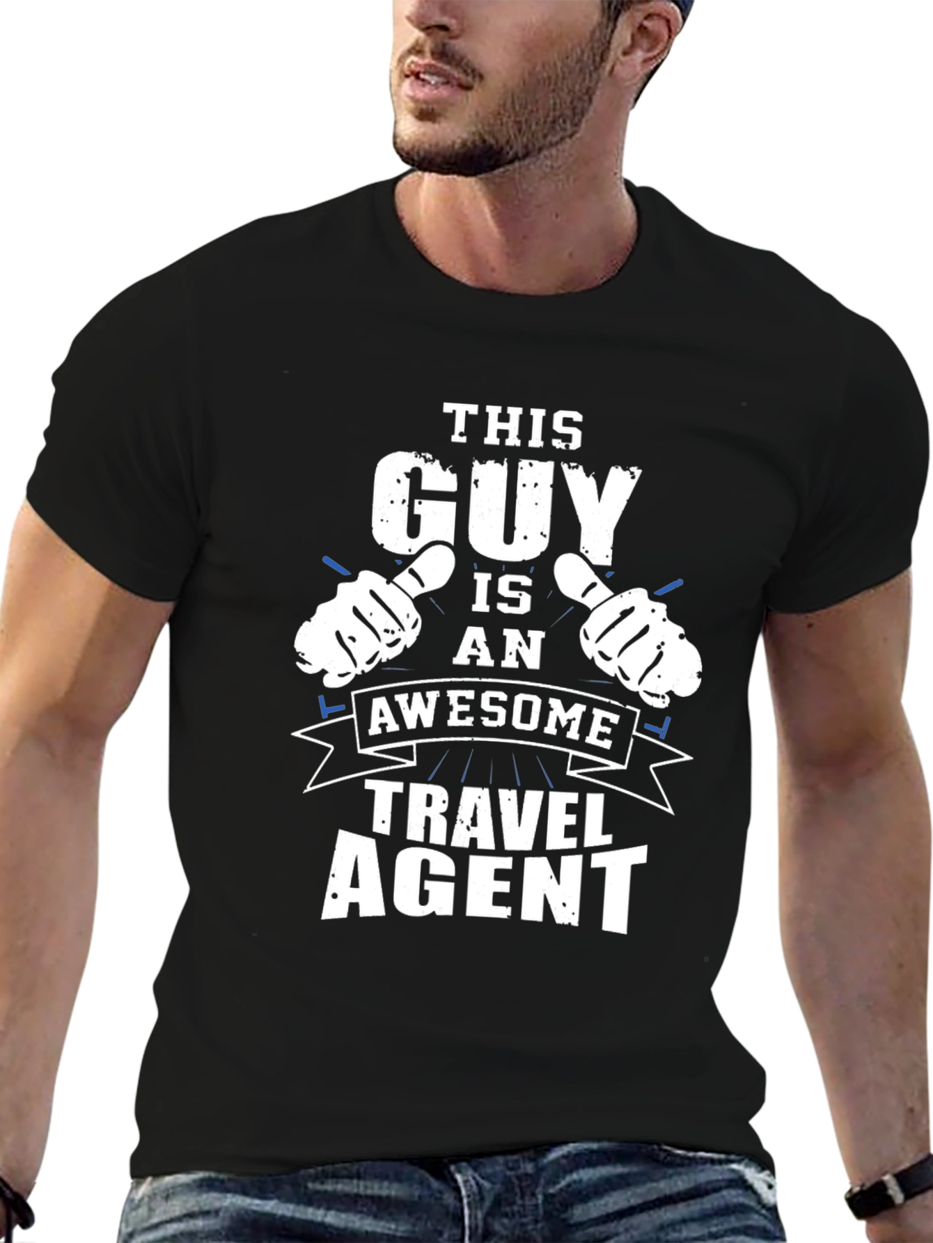 Black Awesome Travel Agent T-Shirt view 6