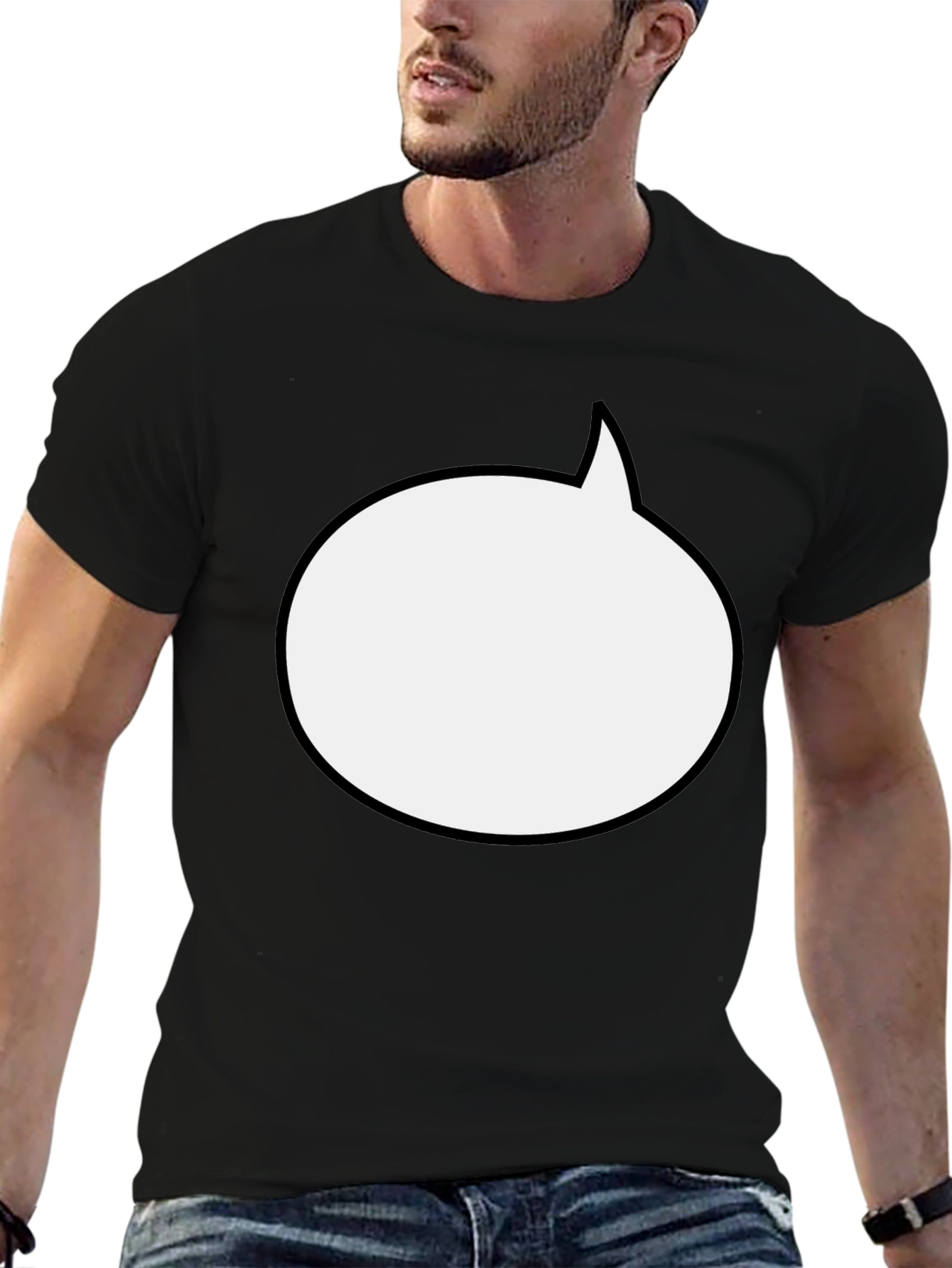 Black Comic Bubble Black T-Shirt view 6