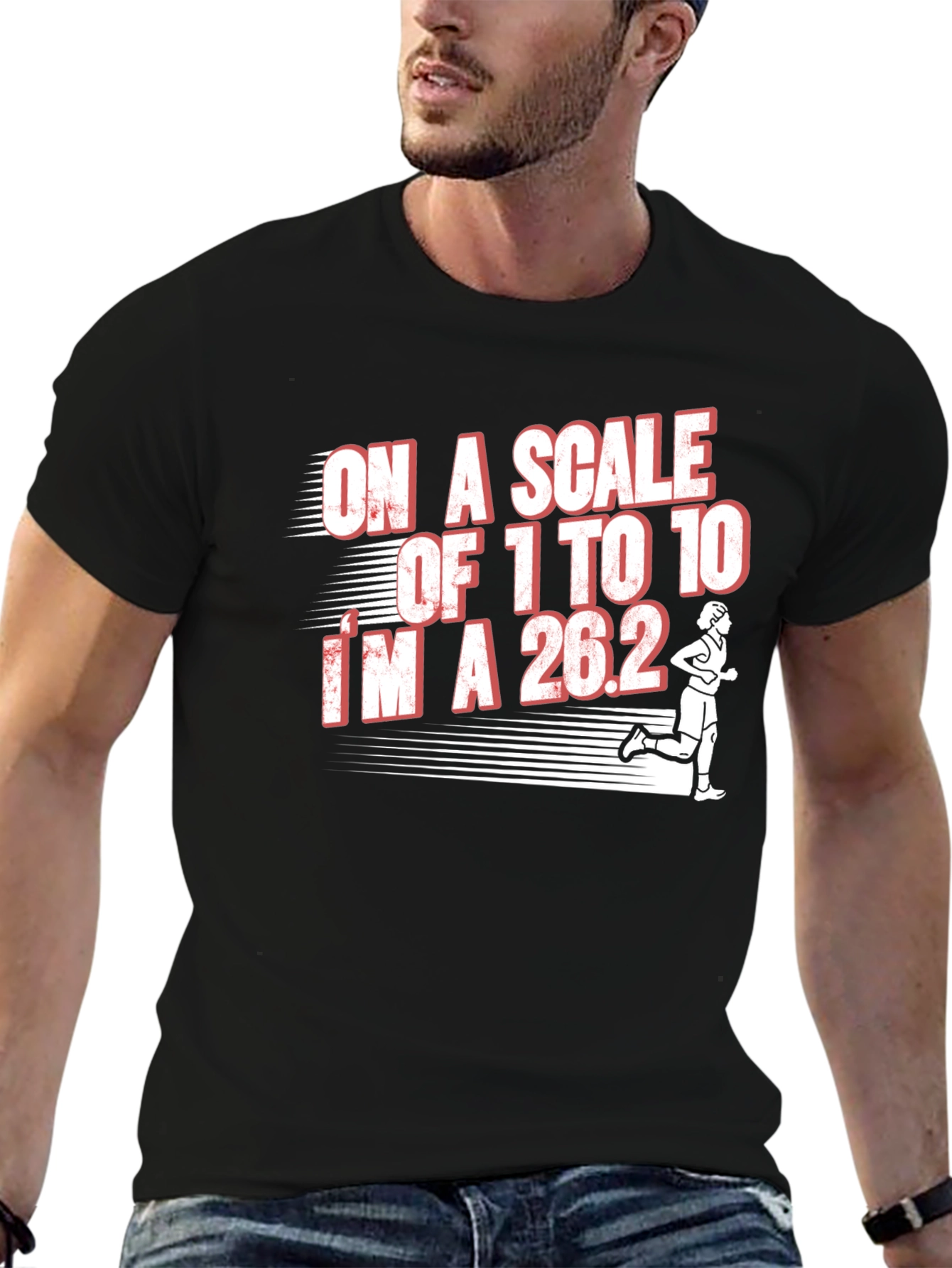 Black Marathon Runner T-Shirt - On a Scale of 1 to 10 I'm a 26.2 view 6