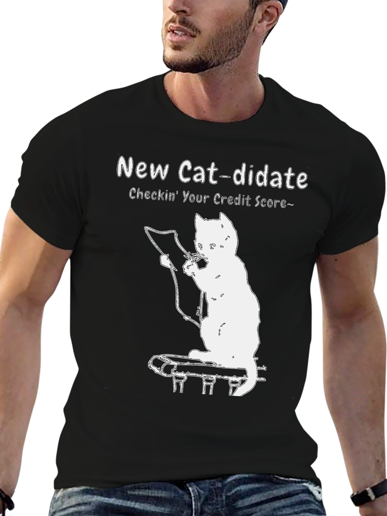 Black New Cat-didate Credit Score Tee view 6