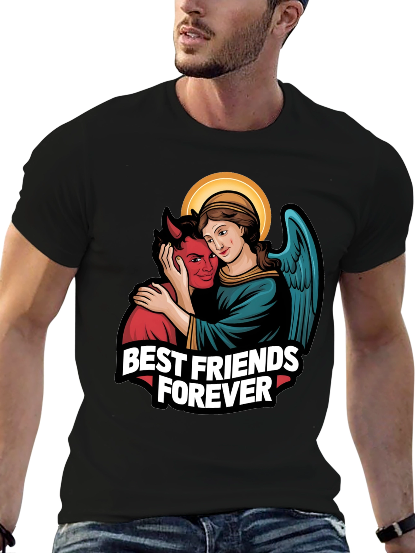 Black Best Friends Forever Graphic Tee view 6