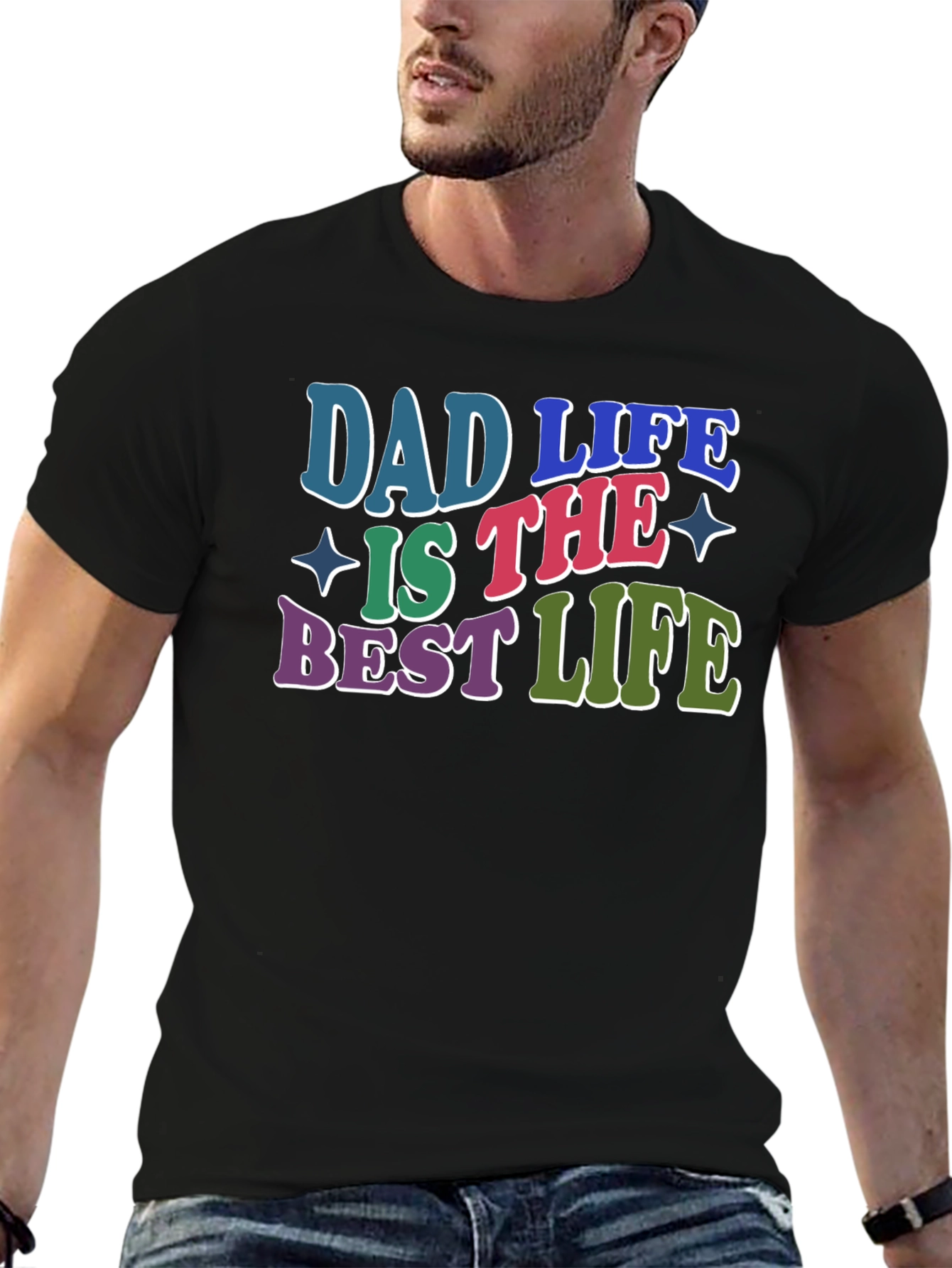 Black Dad Life T-Shirt - Best Life Tee view 6