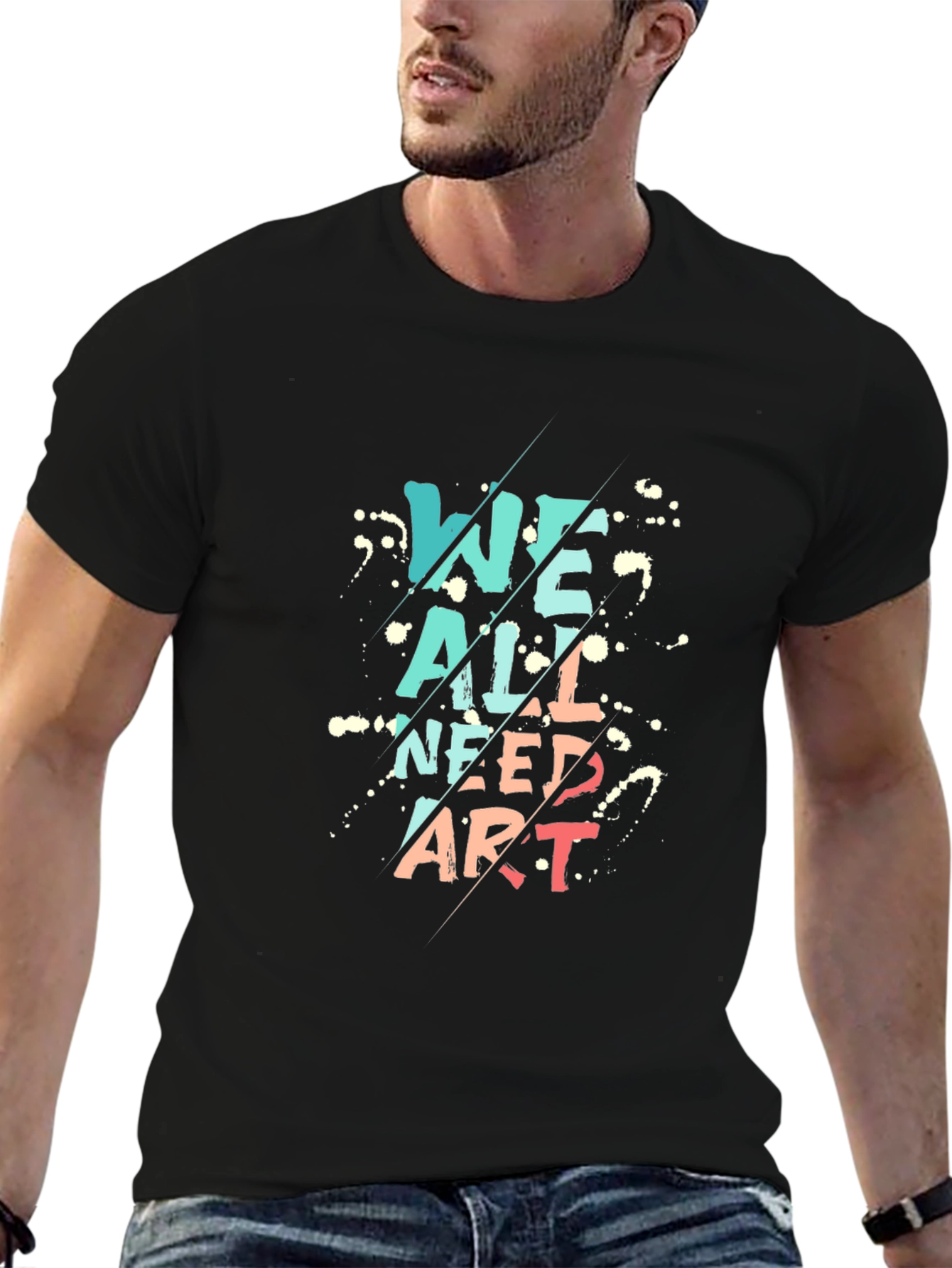 Black We All Need Art Black Graphic Tee view 6