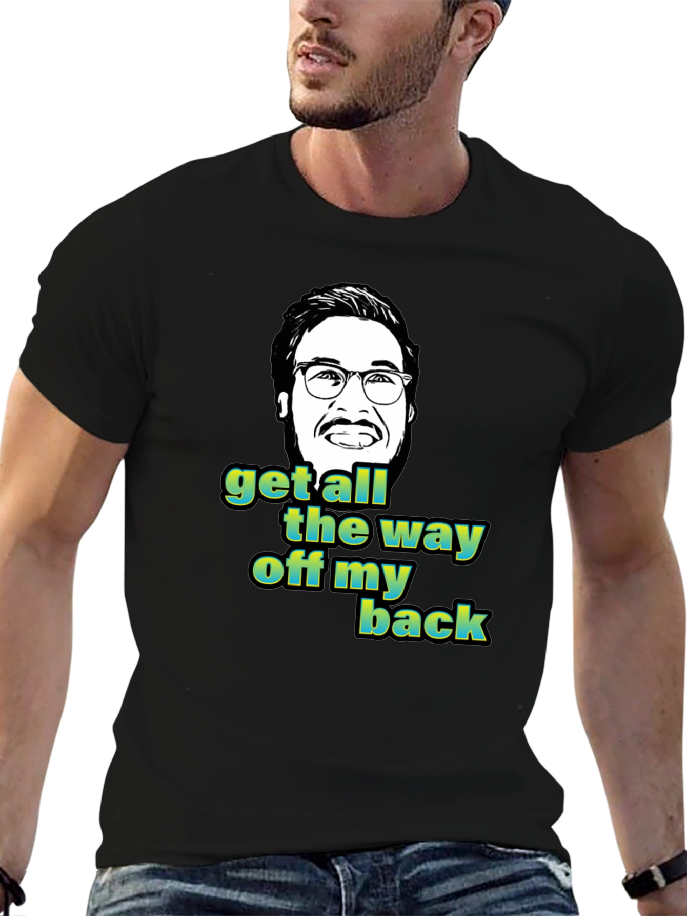 Black Funny "Get Off My Back" Graphic Tee view 6