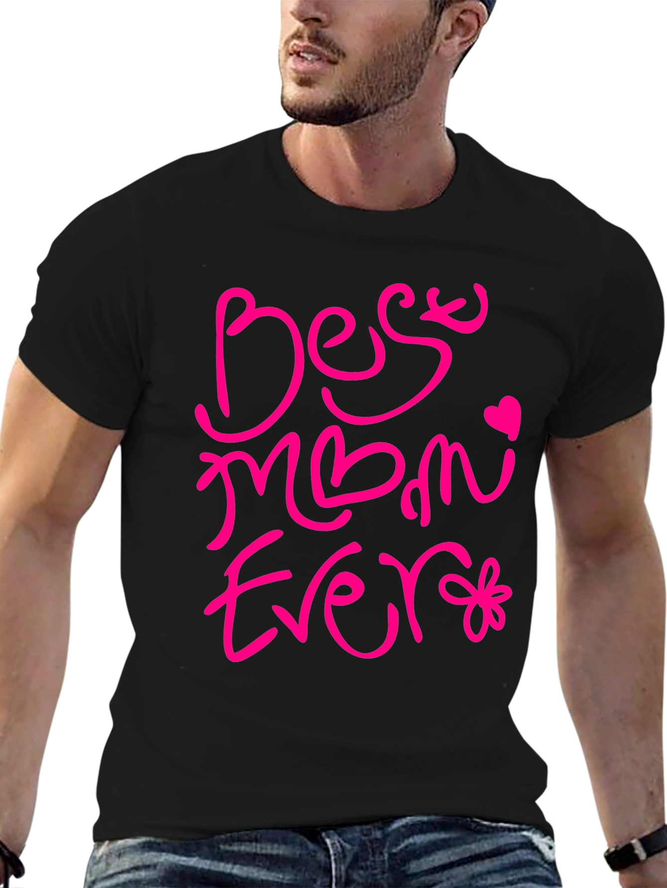 Black Best Mom Ever Graphic Tee - Black view 6