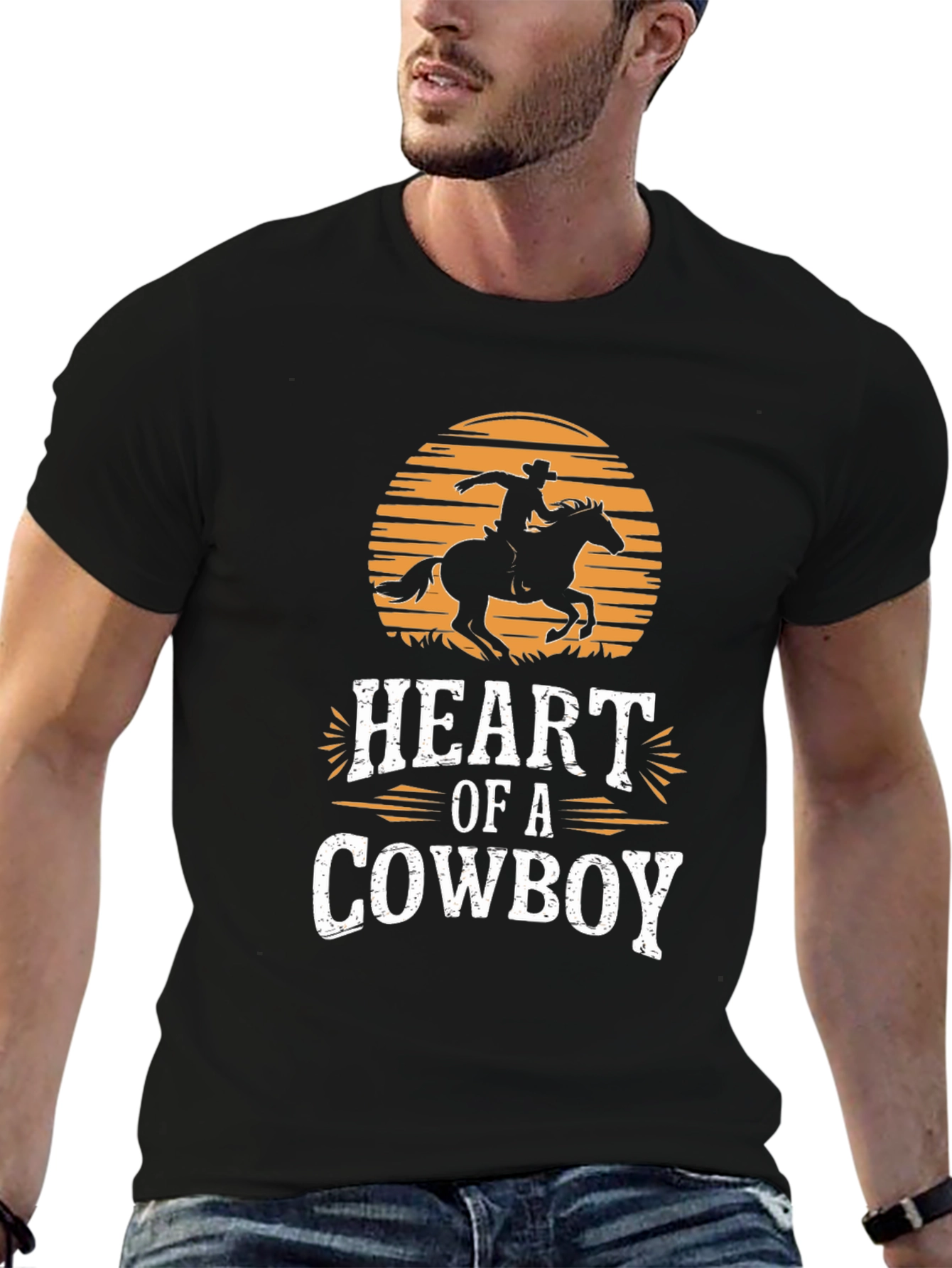 Black Heart of a Cowboy Graphic T-Shirt view 6