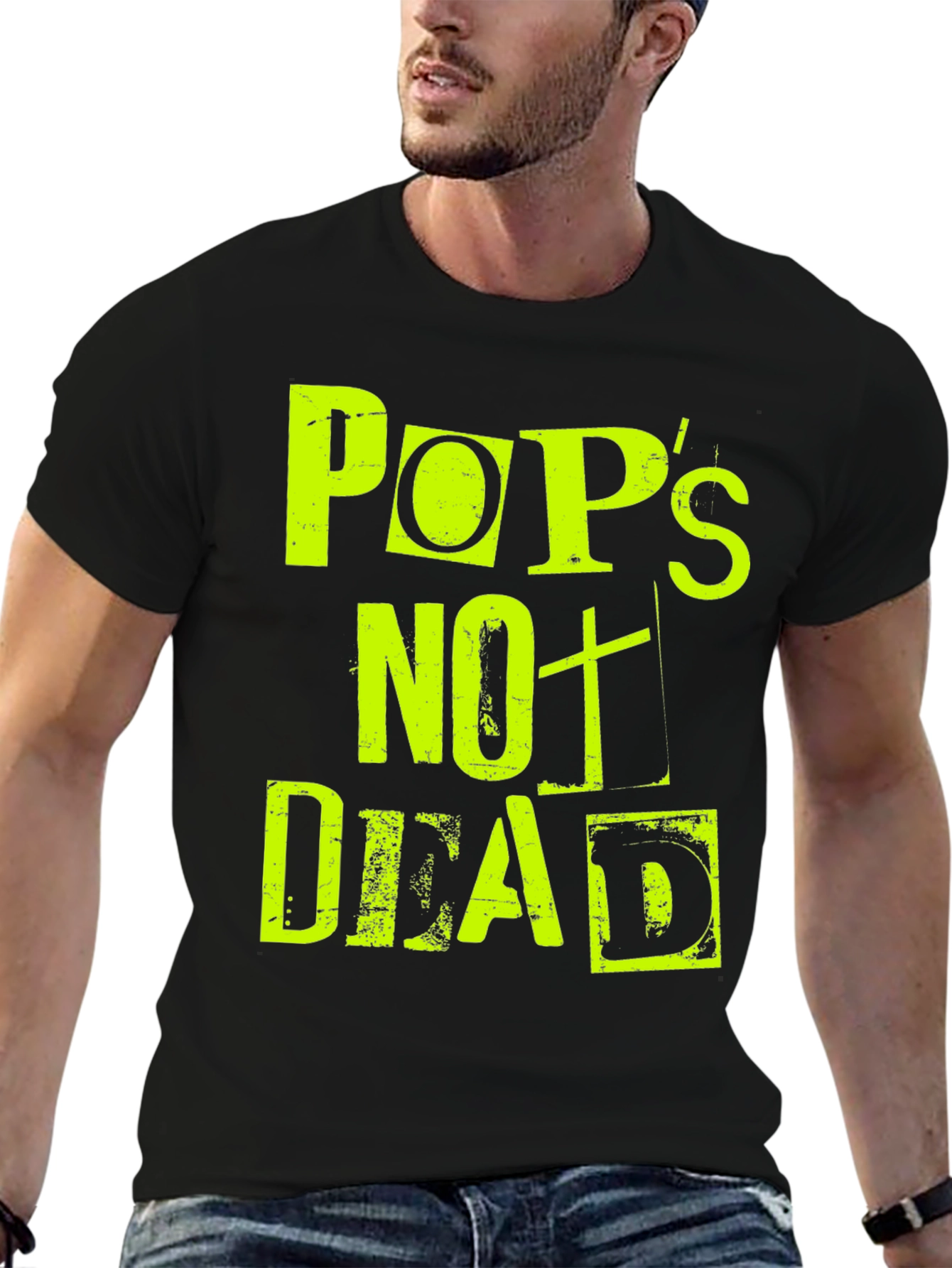 Black Pops Not Dead Graphic Print Tee view 6