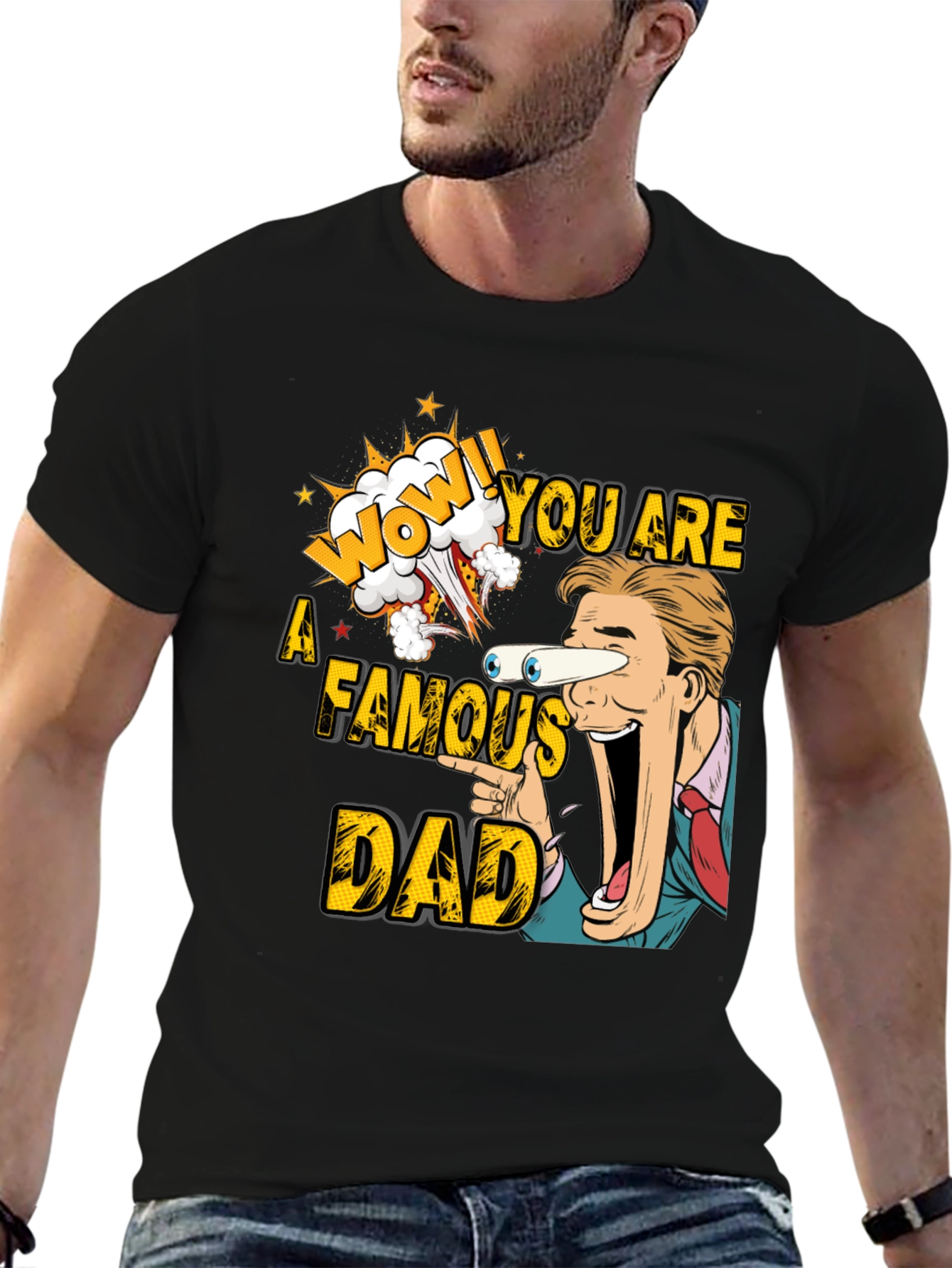 Black Funny Famous Dad T-Shirt  view 6