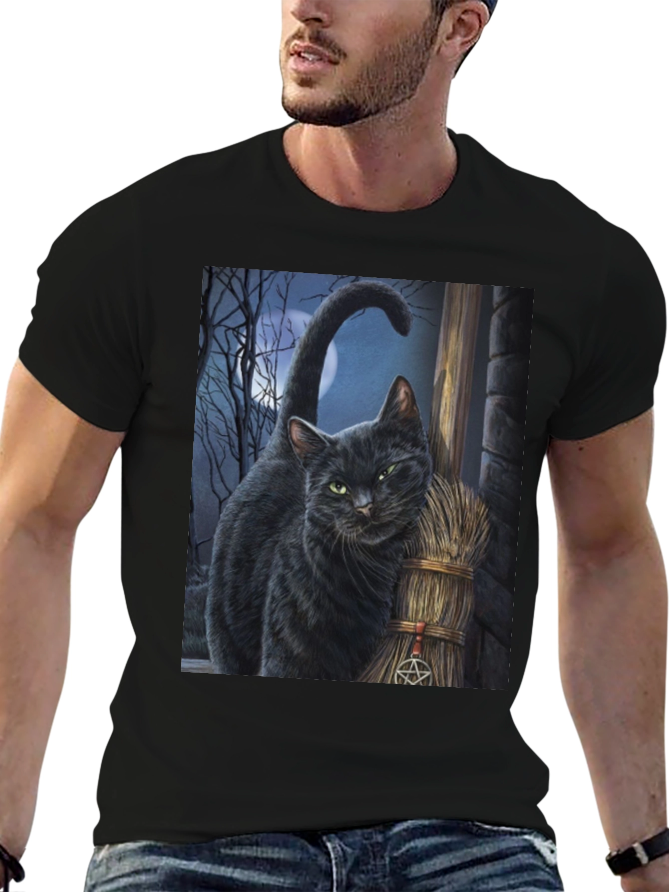 Black Black Cat Witchcraft T-Shirt view 6