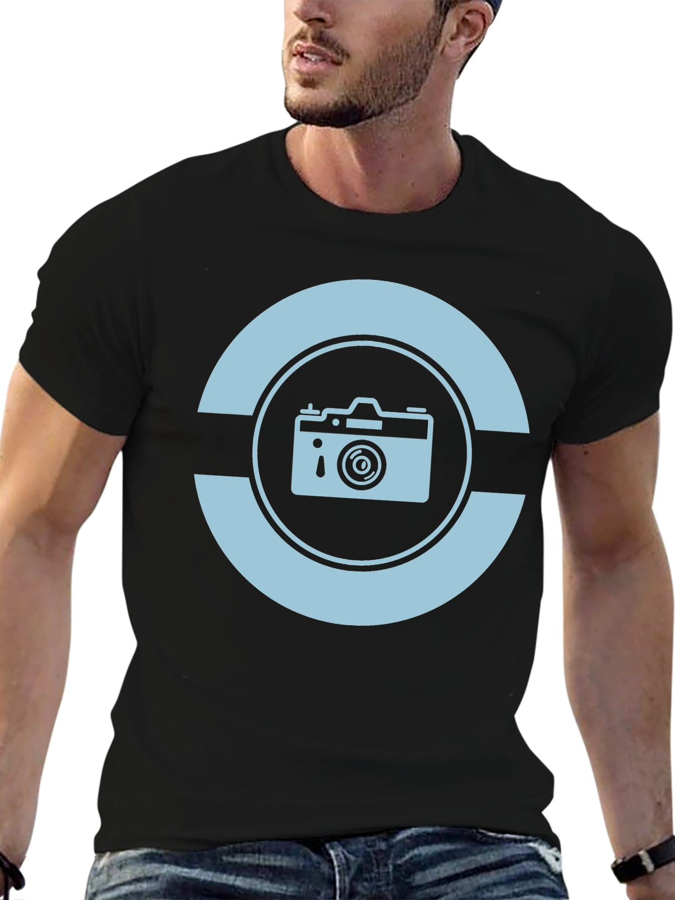 Black Retro Camera Graphic T-Shirt - Black view 6