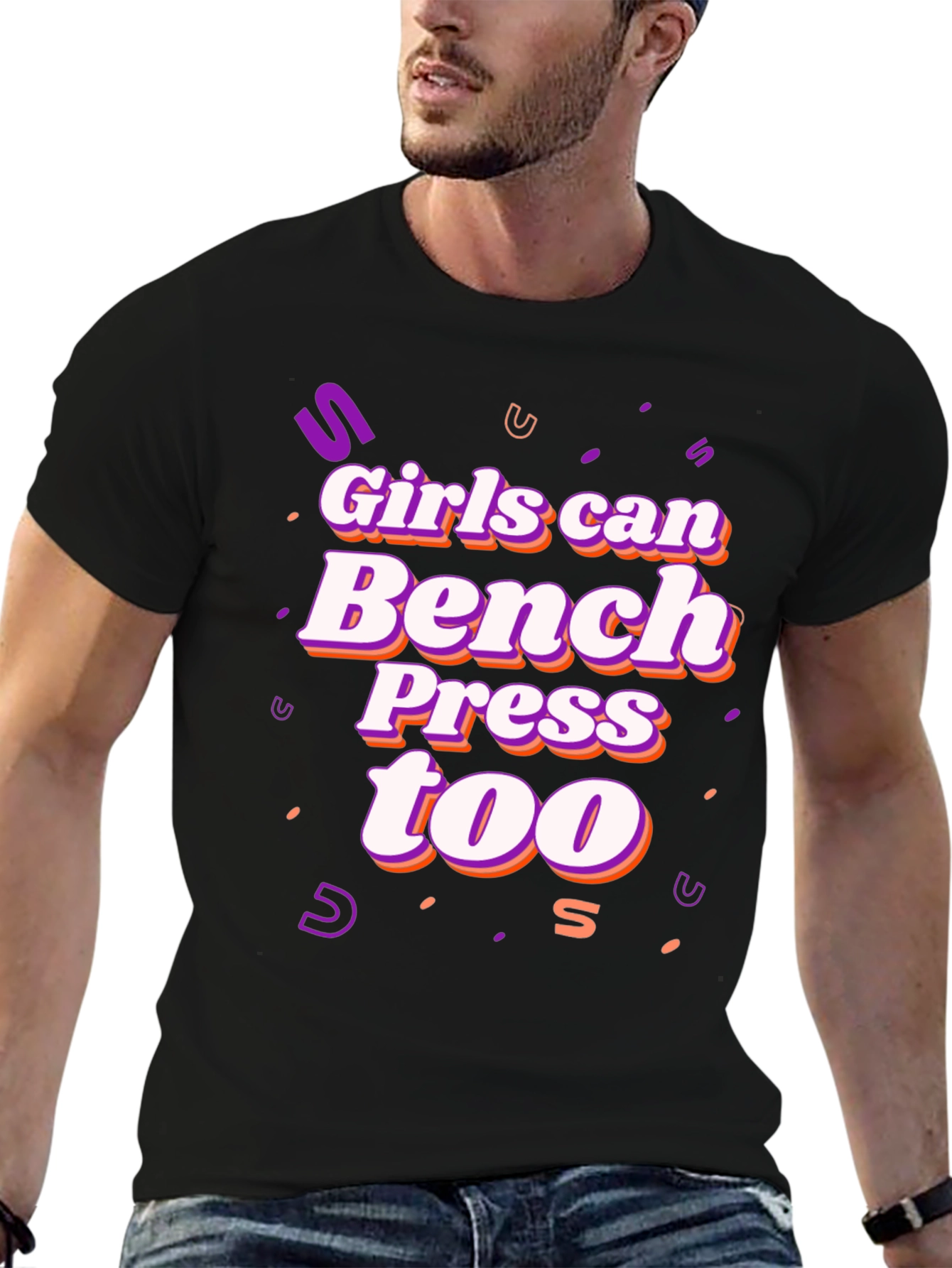 Black Girls Can Bench Press Too T-Shirt view 6