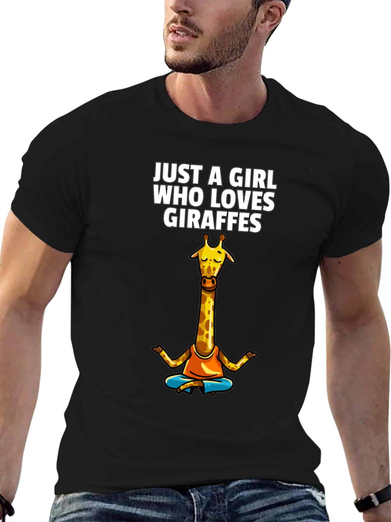 Black Giraffe Lover Women's T-Shirt - Yoga Design view 6