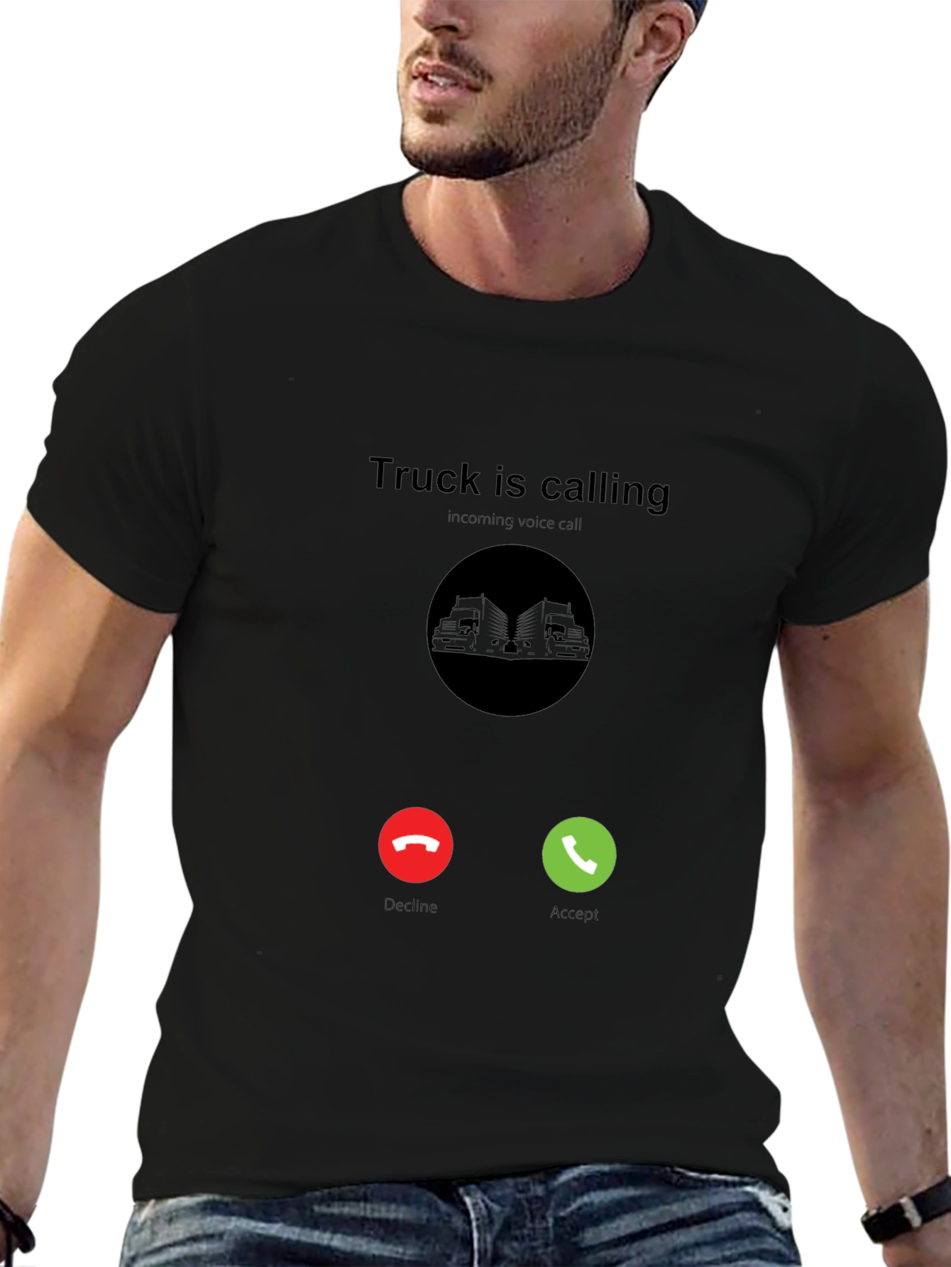 Black Truck Is Calling Black T-Shirt view 6