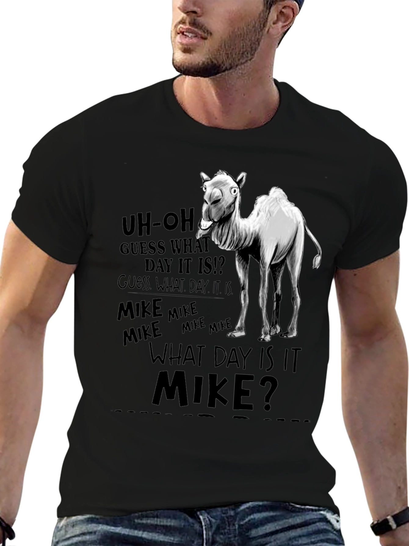Black What Day Is It? Camel T-Shirt view 6