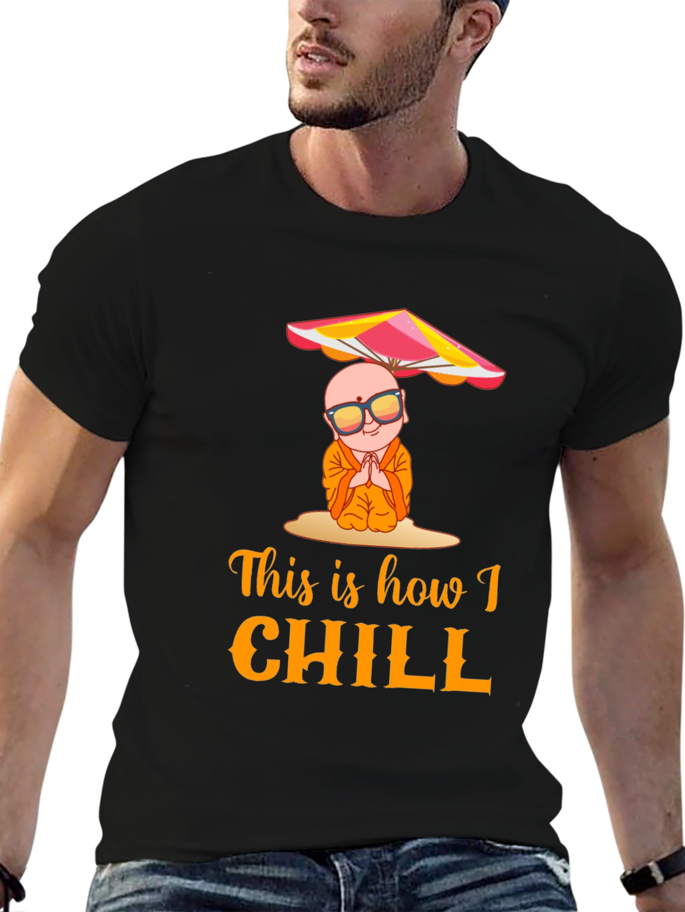 Black Chill Monk Graphic T-Shirt view 6