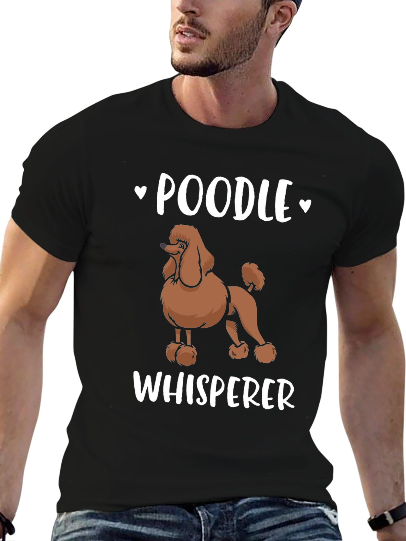Black Poodle Whisperer Black T-Shirt view 6
