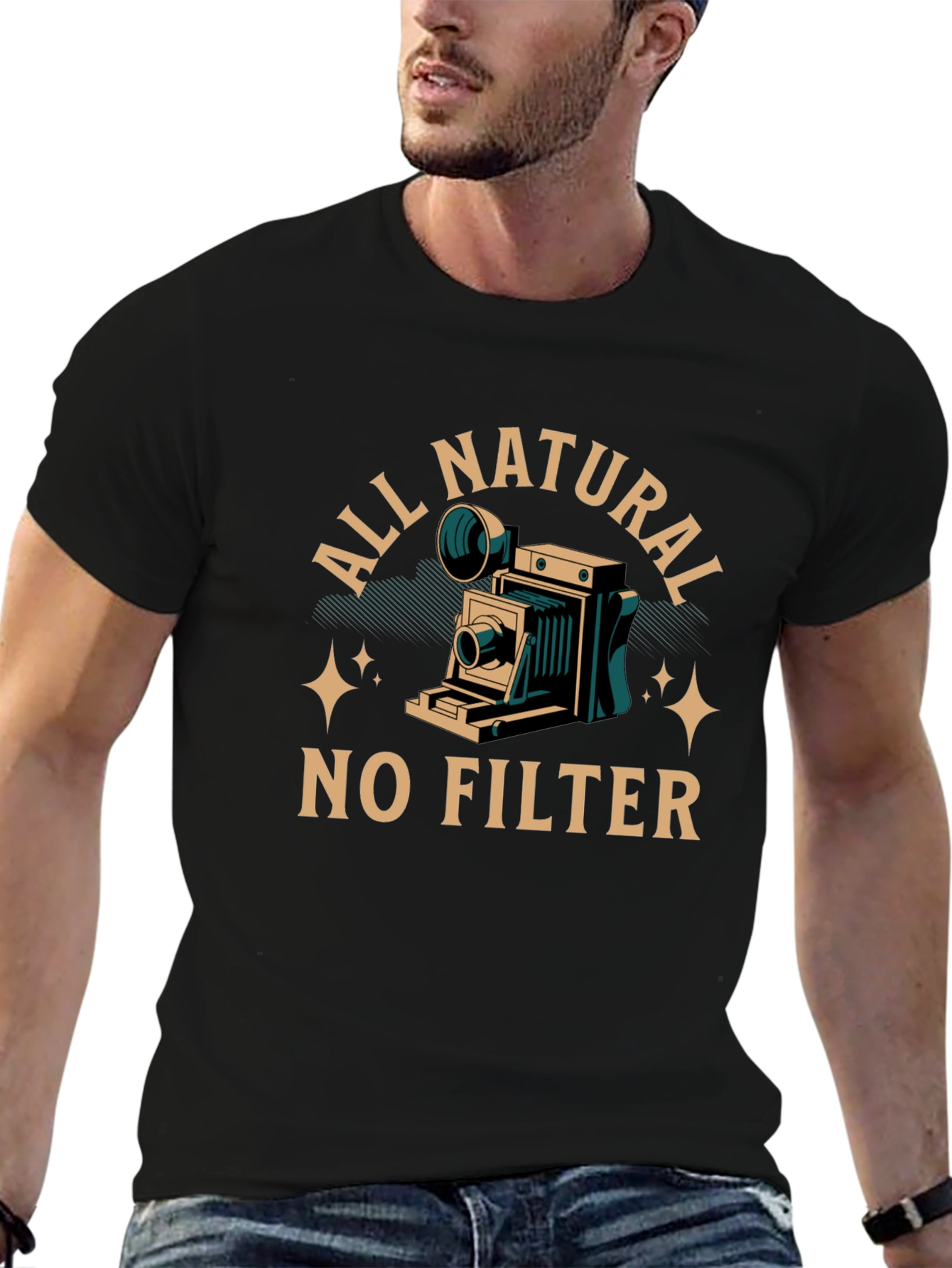 Black All Natural No Filter Graphic Tee view 6