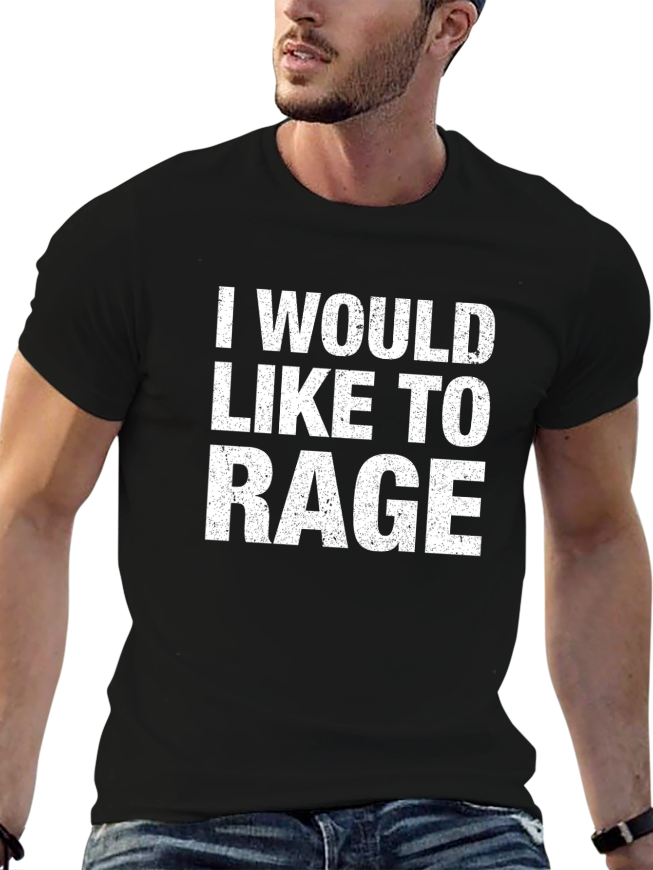Black I Would Like to Rage T-Shirt - Bold Statement Tee view 6