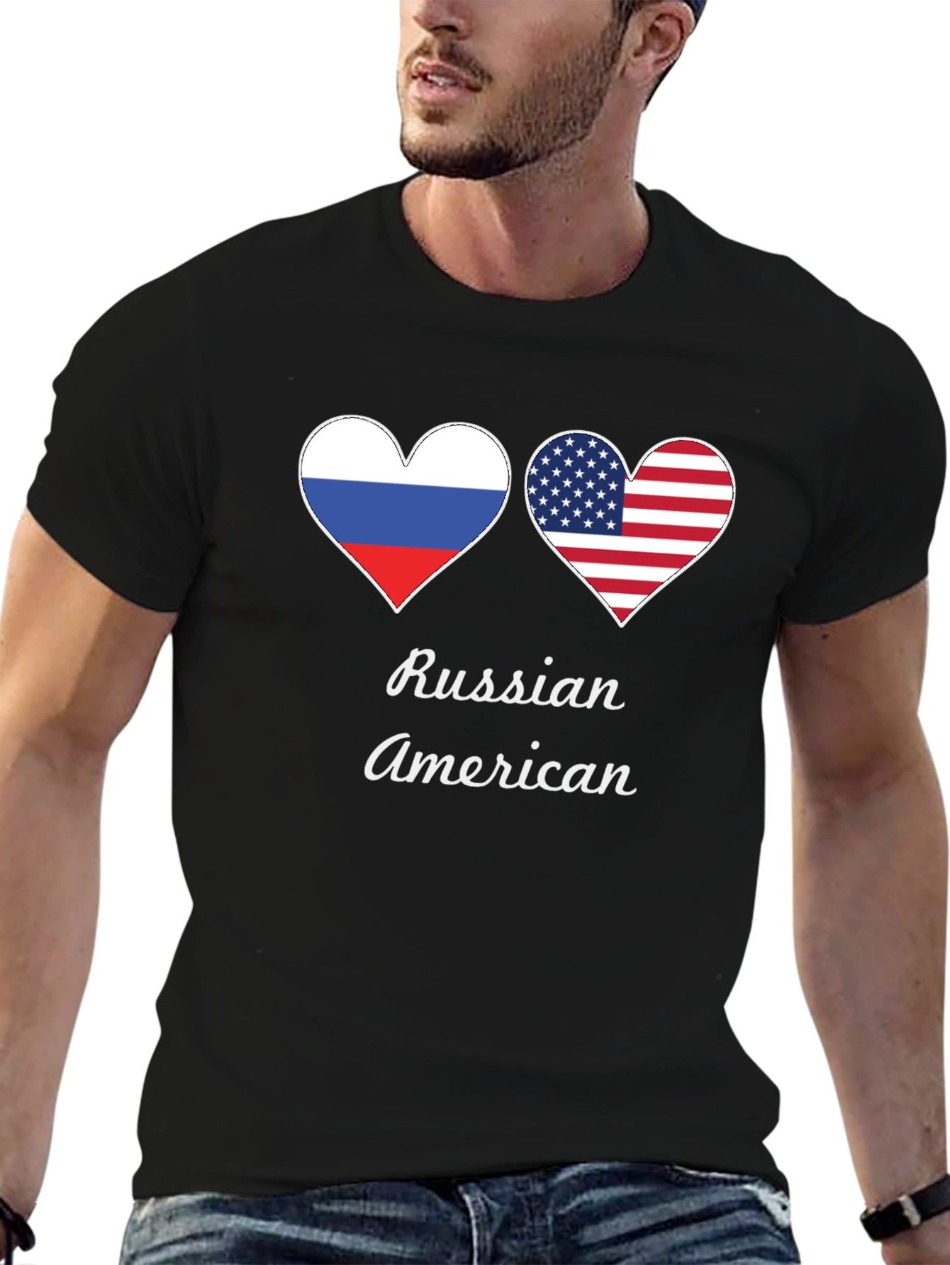 Black Russian American Pride T-Shirt view 6