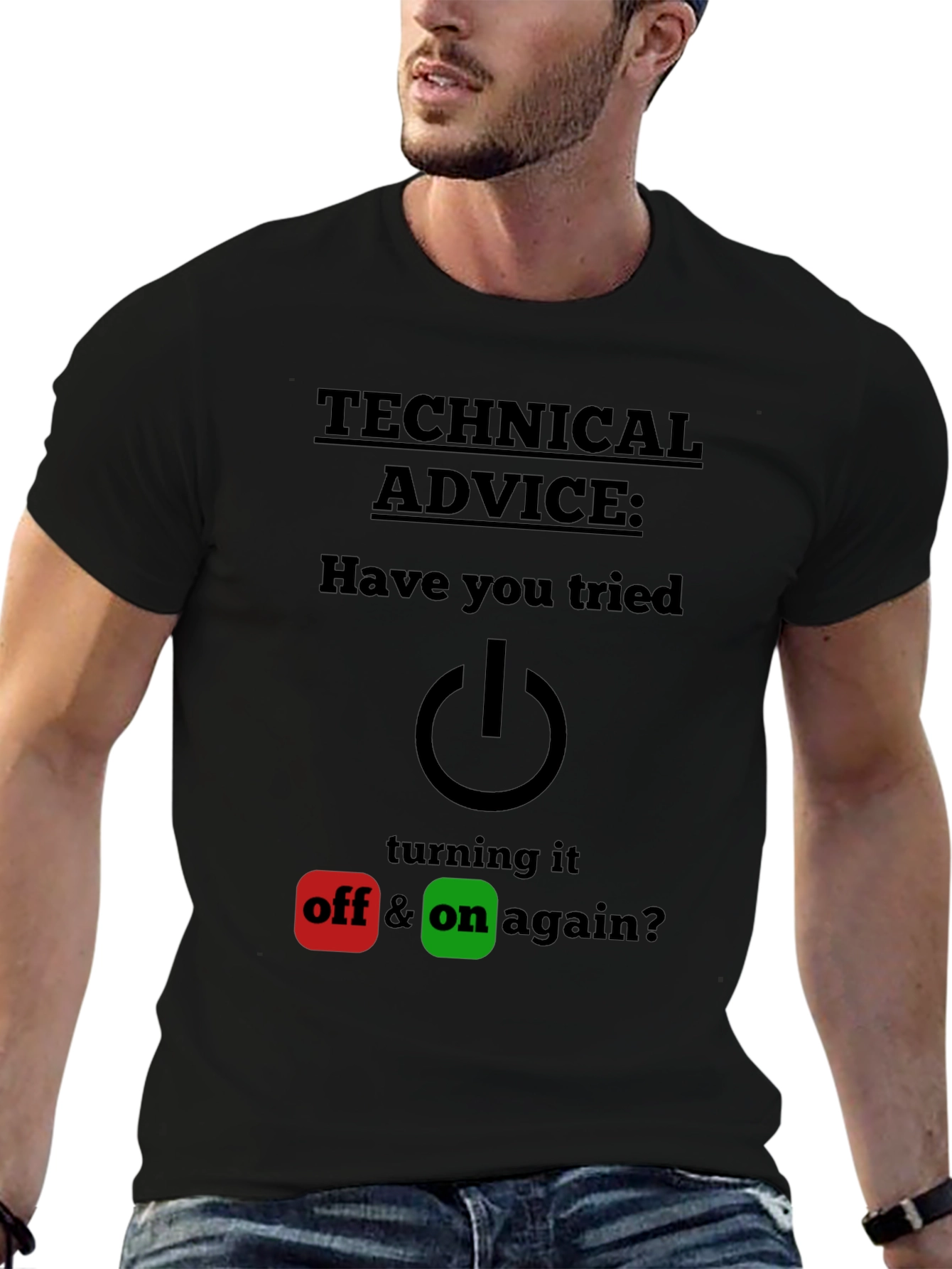 Black Technical Advice Funny T-Shirt view 6