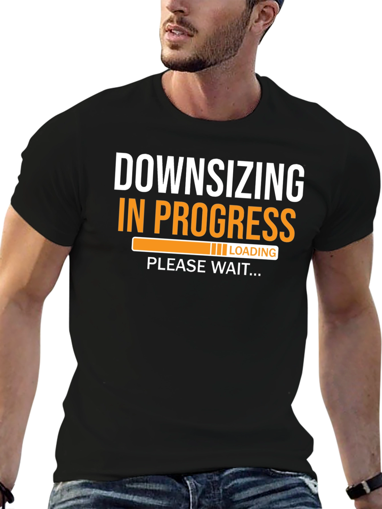 Black Downsizing in Progress Funny T-Shirt view 6