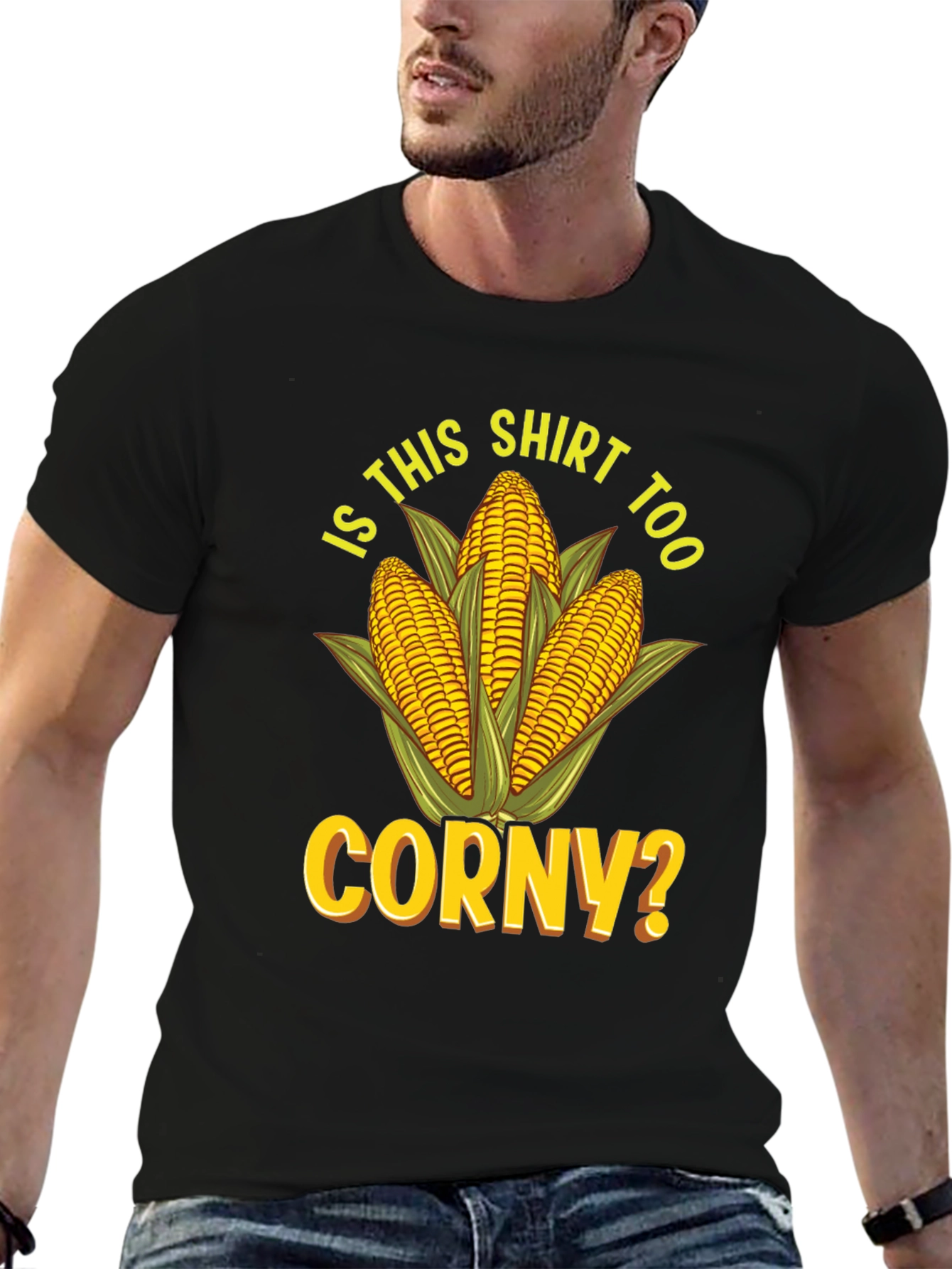 Black Is This Shirt Too Corny? Novelty Graphic Tee view 6