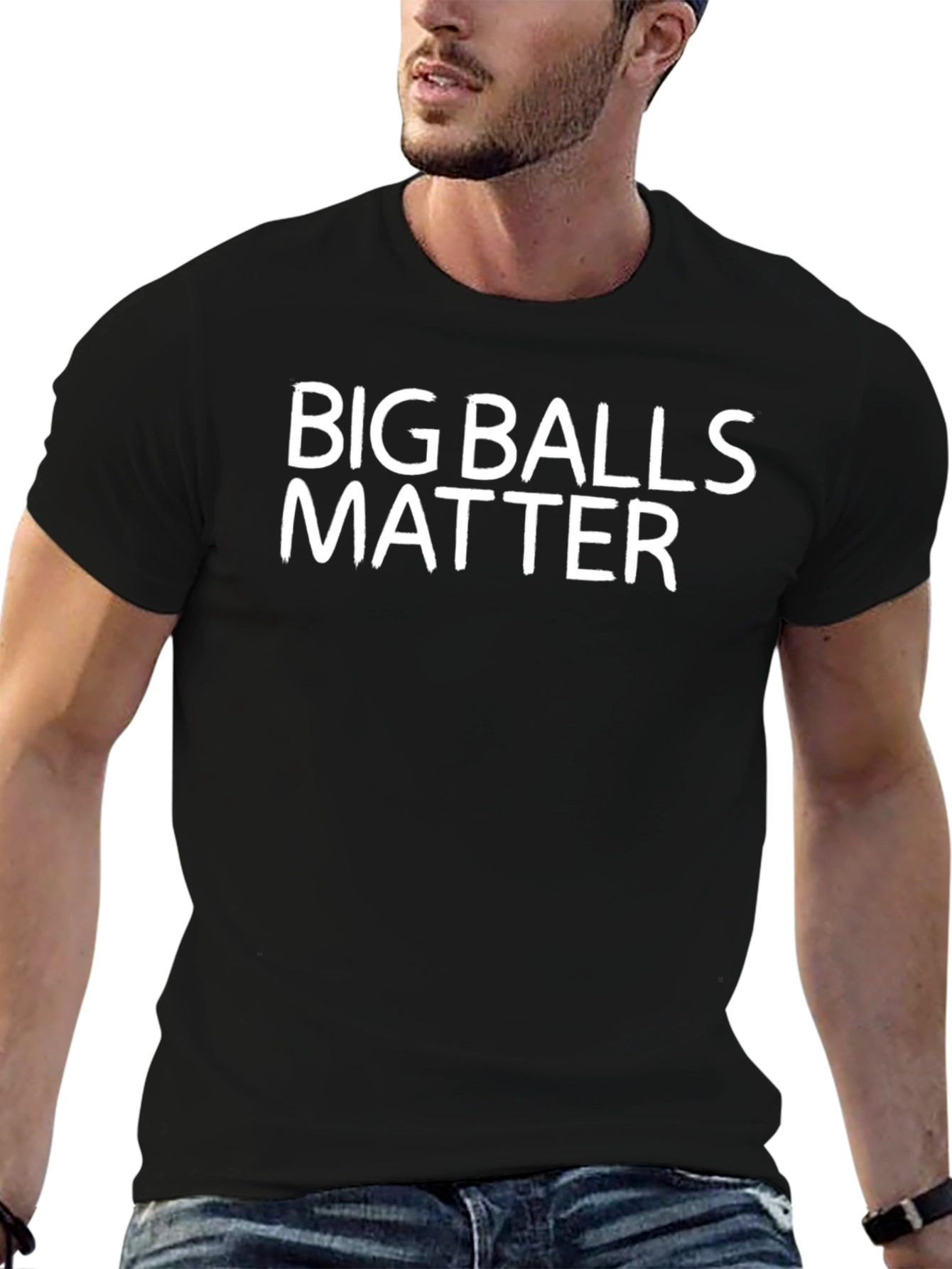 Black Big Balls Matter Graphic T-Shirt - Funny Novelty Tee view 6