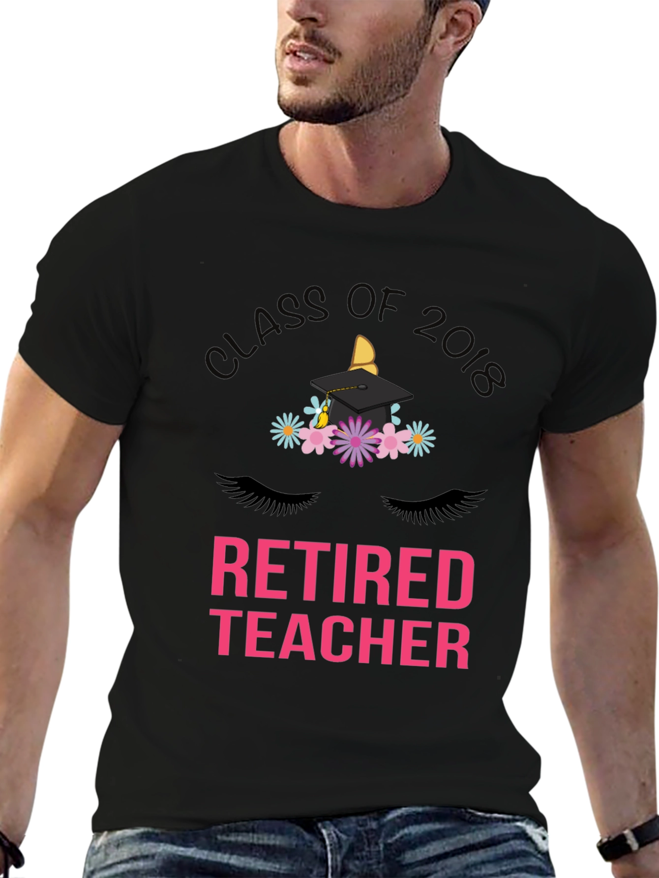 Black Retired Teacher T-Shirt Class of 2018 view 6