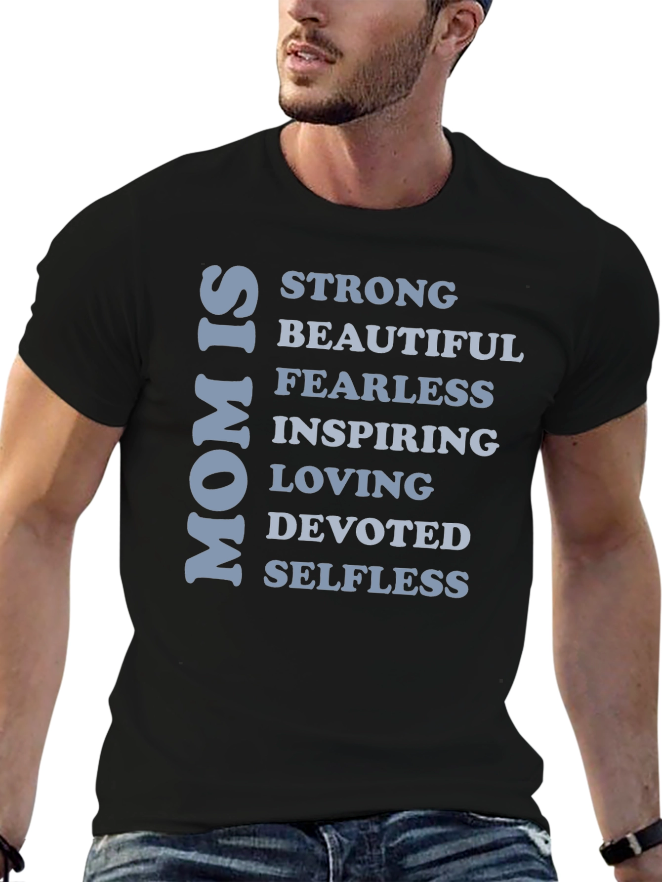Black Mom Is T-Shirt - Strong Beautiful Fearless Loving view 6