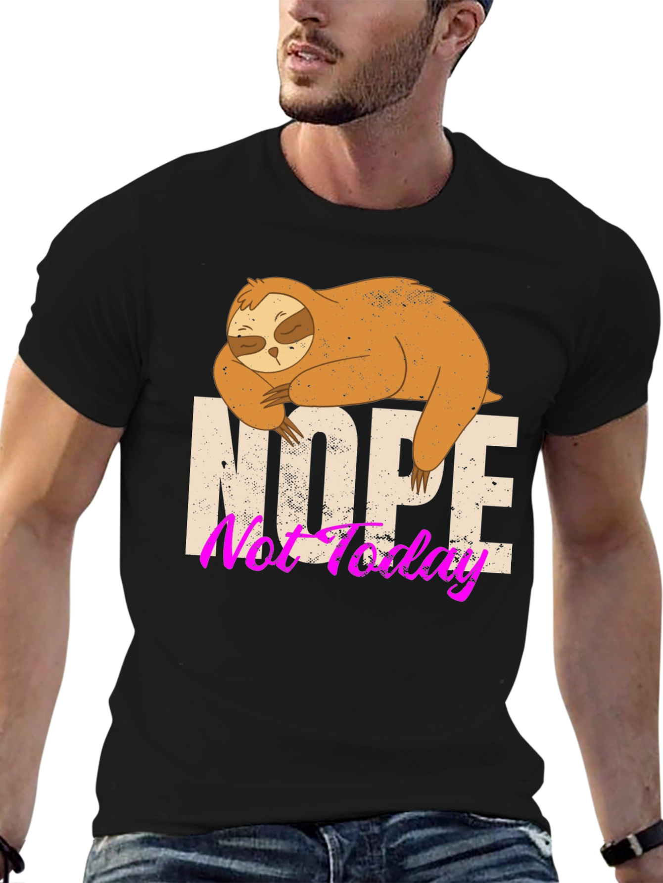 Nope Not Today Sloth Graphic Tee - 6