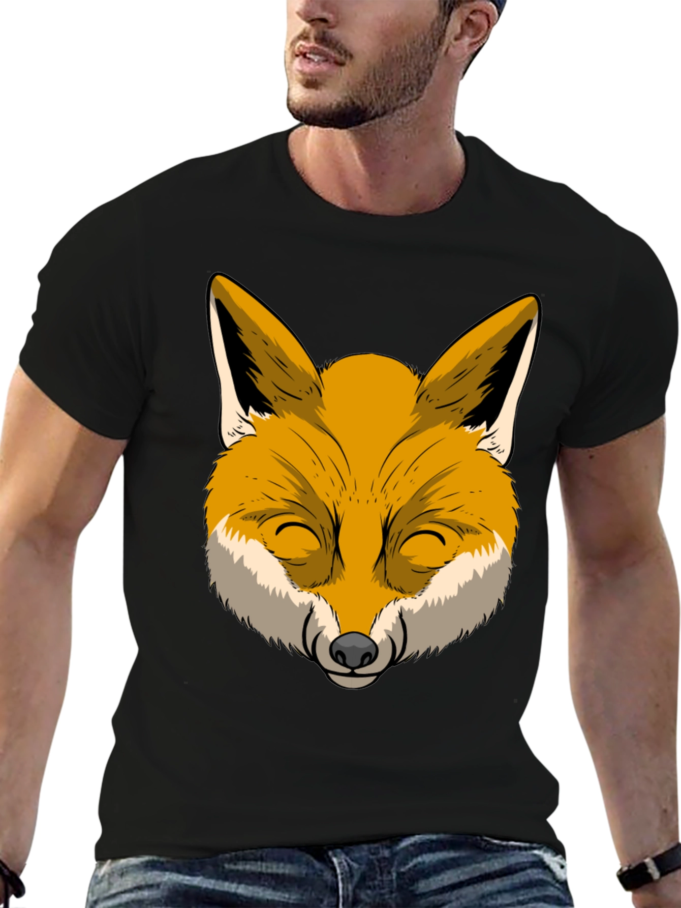 Black Fox Graphic T-Shirt - Cool Animal Design view 6