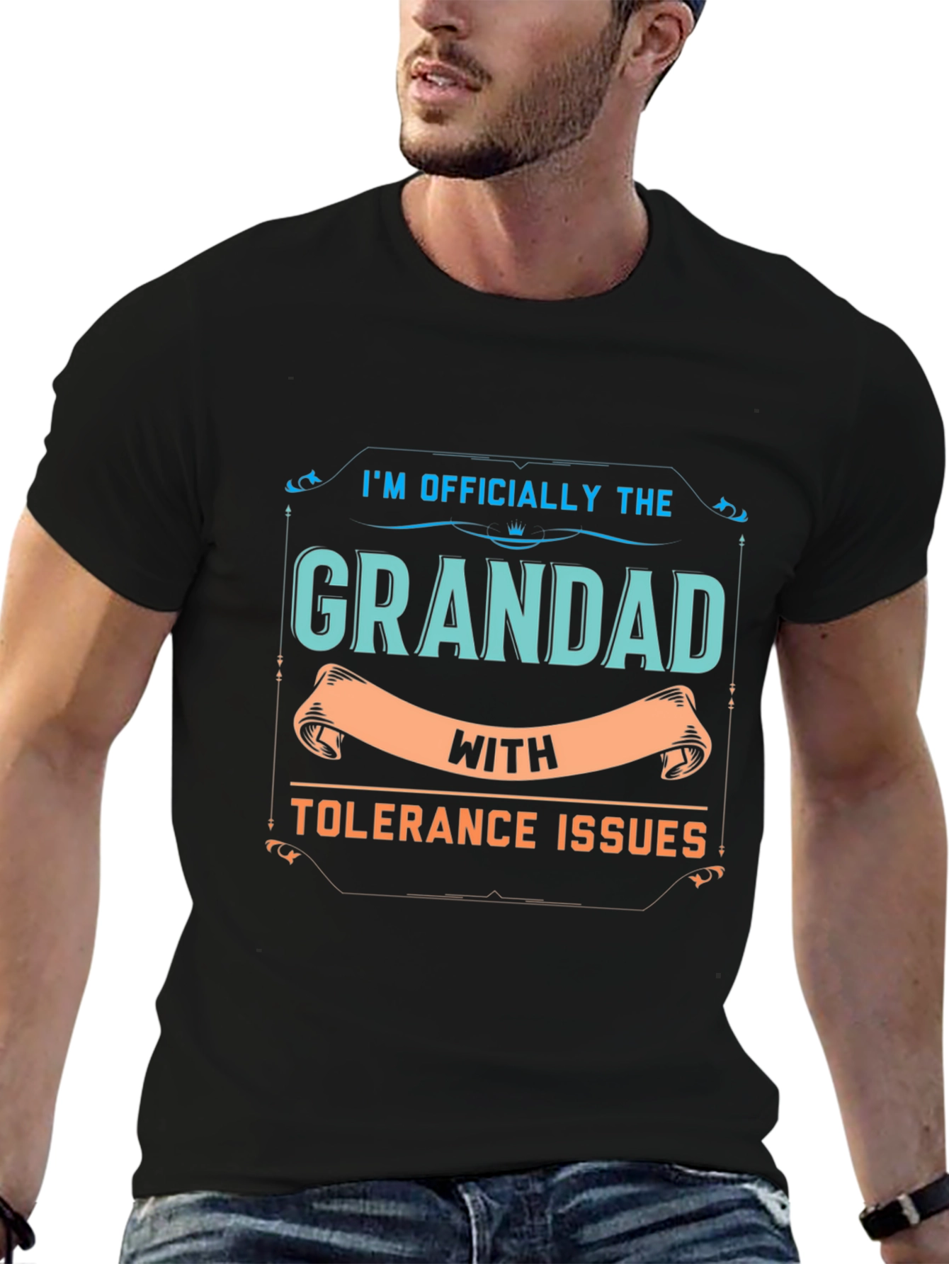 Black Grandad With Tolerance Issues - Funny T-Shirt view 6