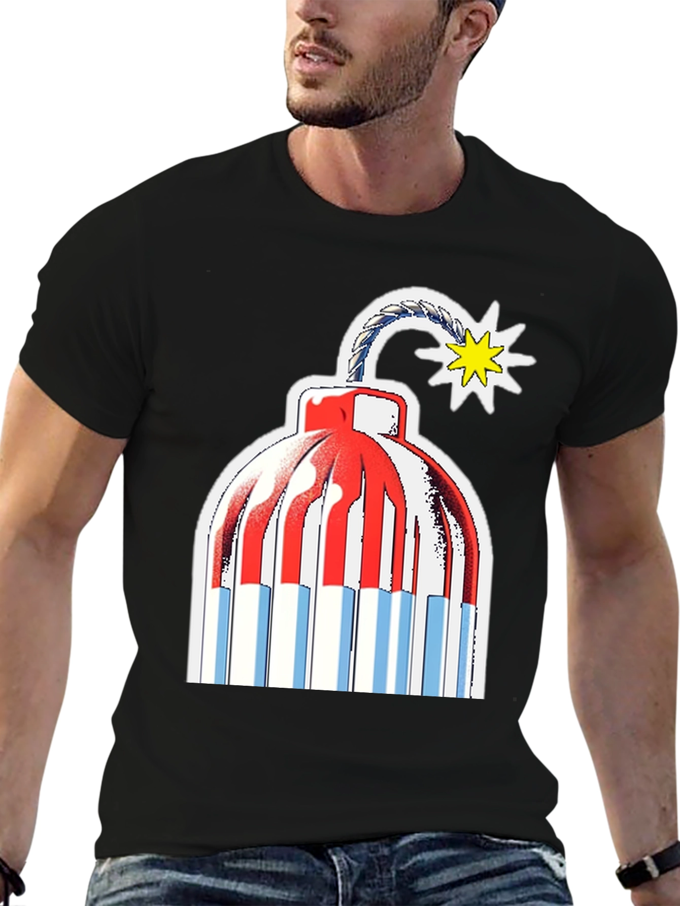 Black Explosive Style: Novelty Bomb Graphic Tee view 6