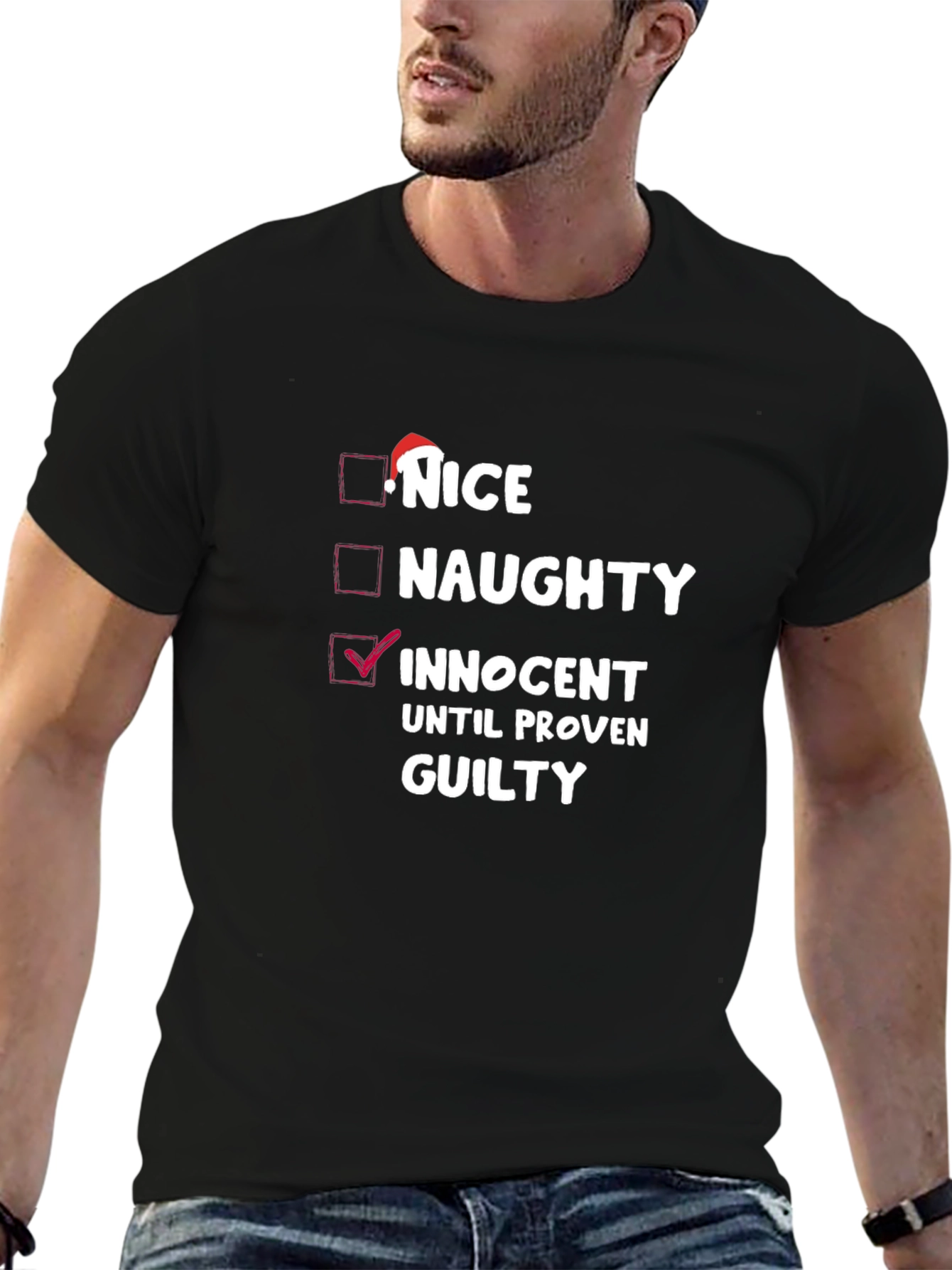 Black Nice Naughty Innocent Graphic T-Shirt view 6