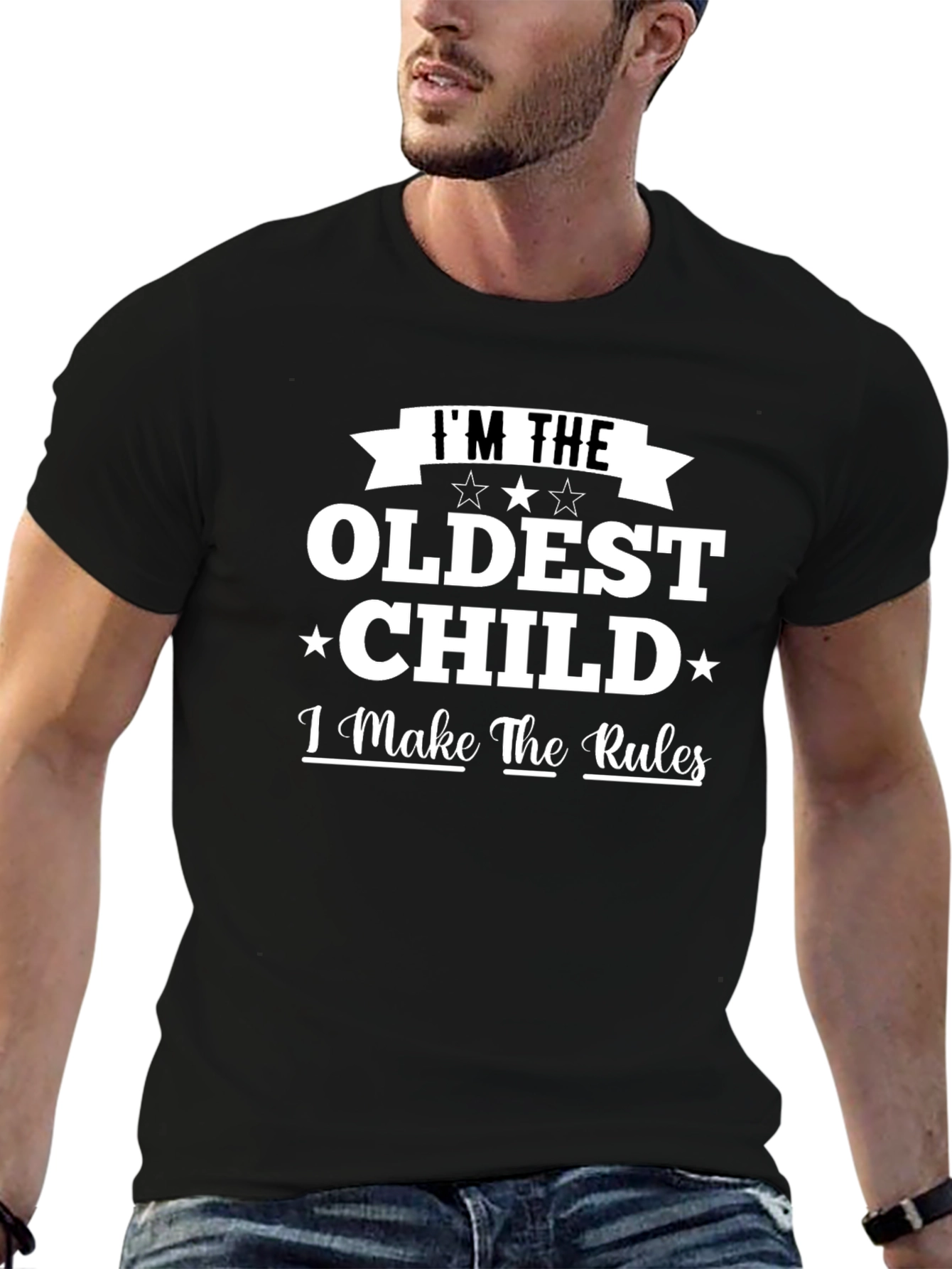 Black I'm The Oldest Child T-Shirt view 6