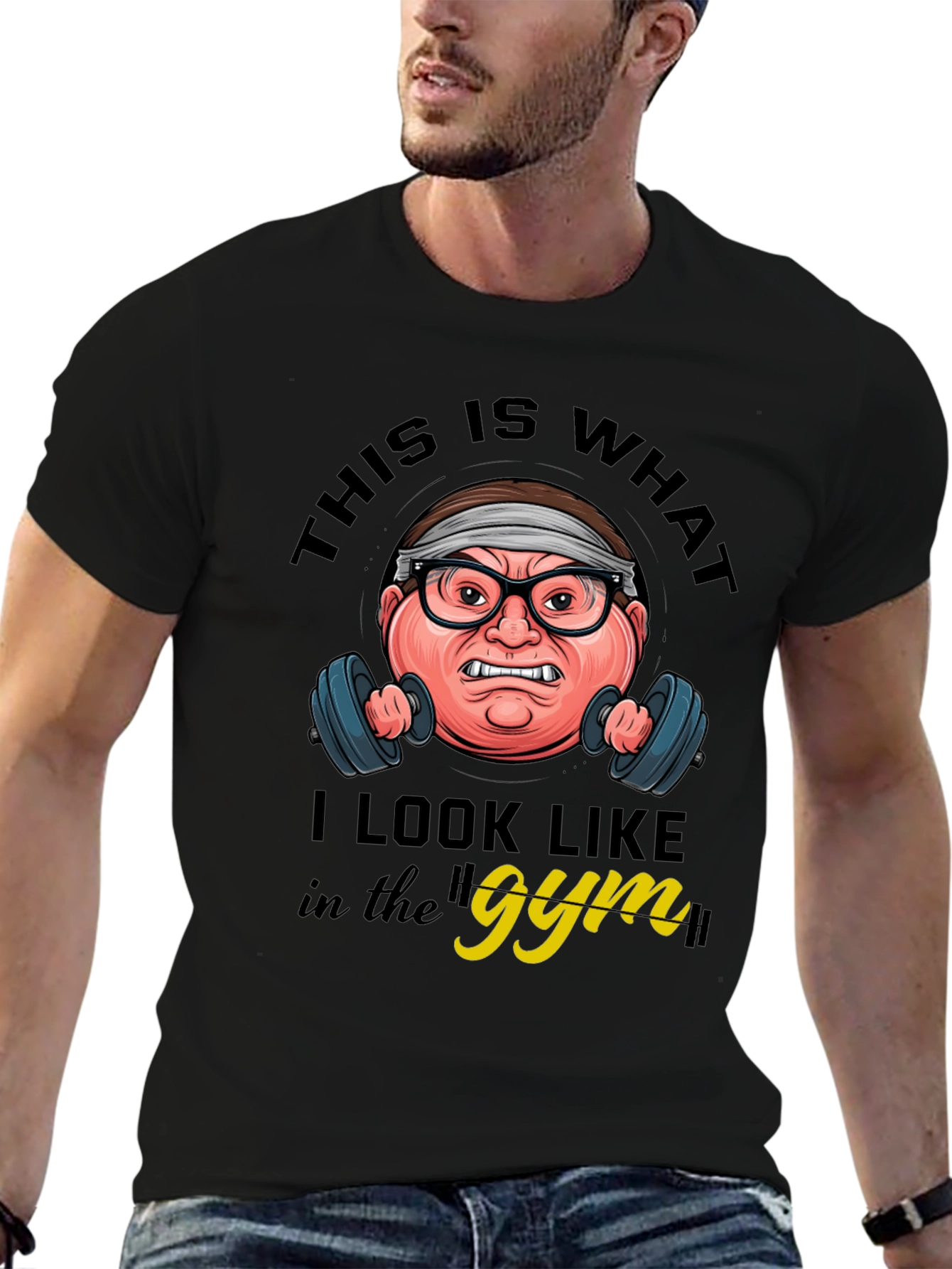 Black Gym Humor Graphic Tee - This Is What I Look Like view 6