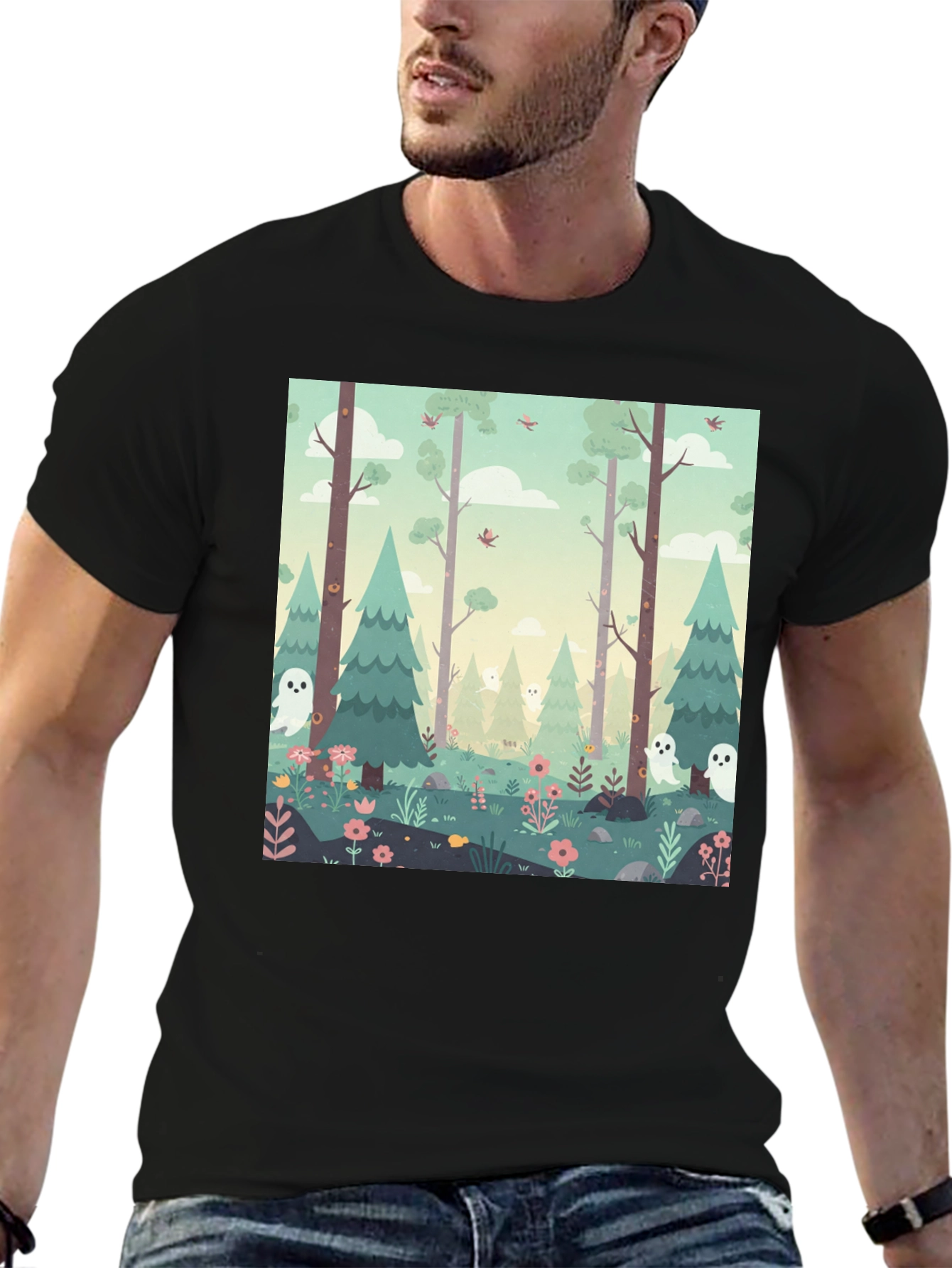 Spooky Forest Graphic Tee - Unique Halloween T-Shirt - 6