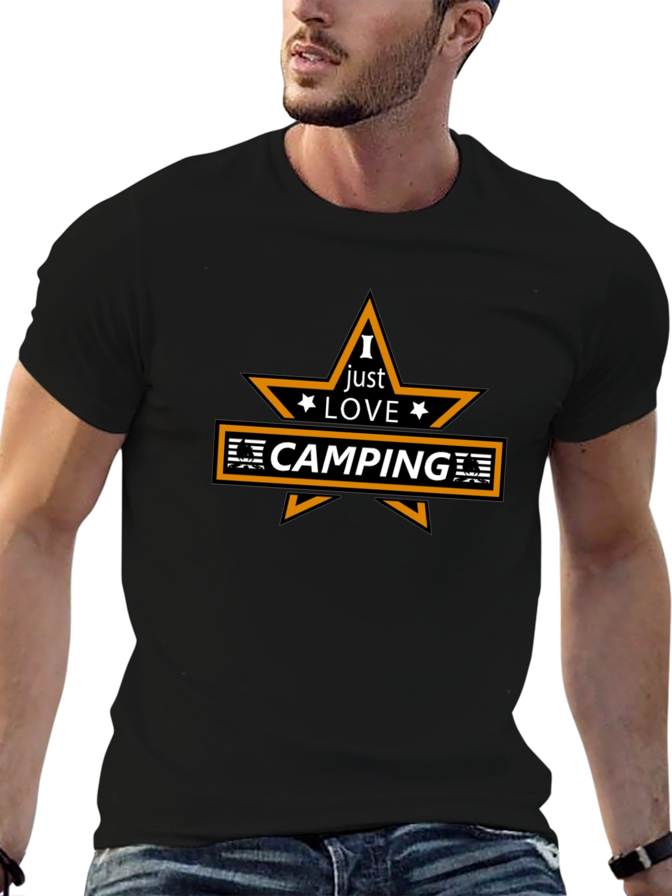 Black I Love Camping Graphic Tee - Outdoor Adventure Shirt view 6
