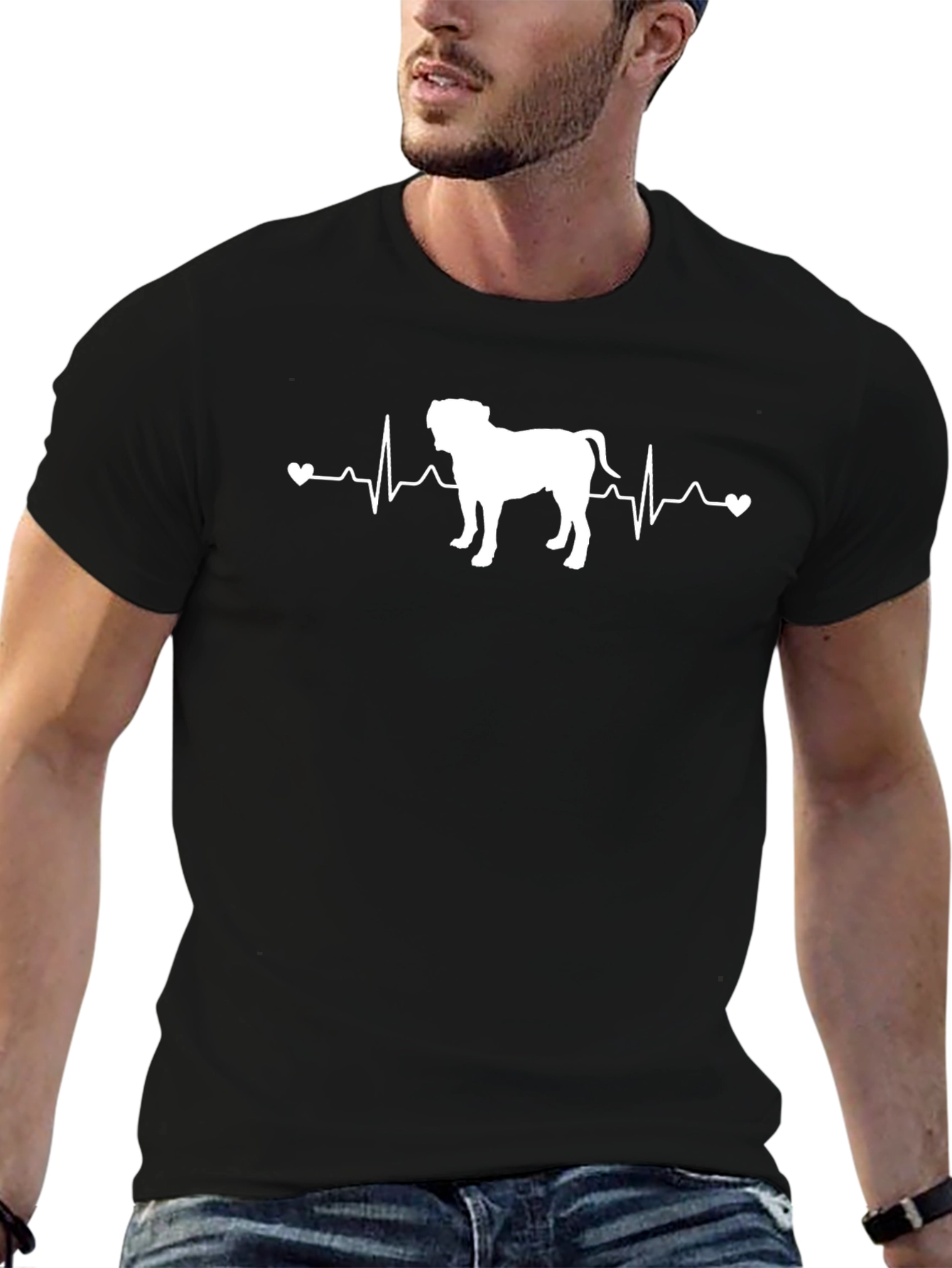 Black Dog Heartbeat T-Shirt -  Unisex view 6