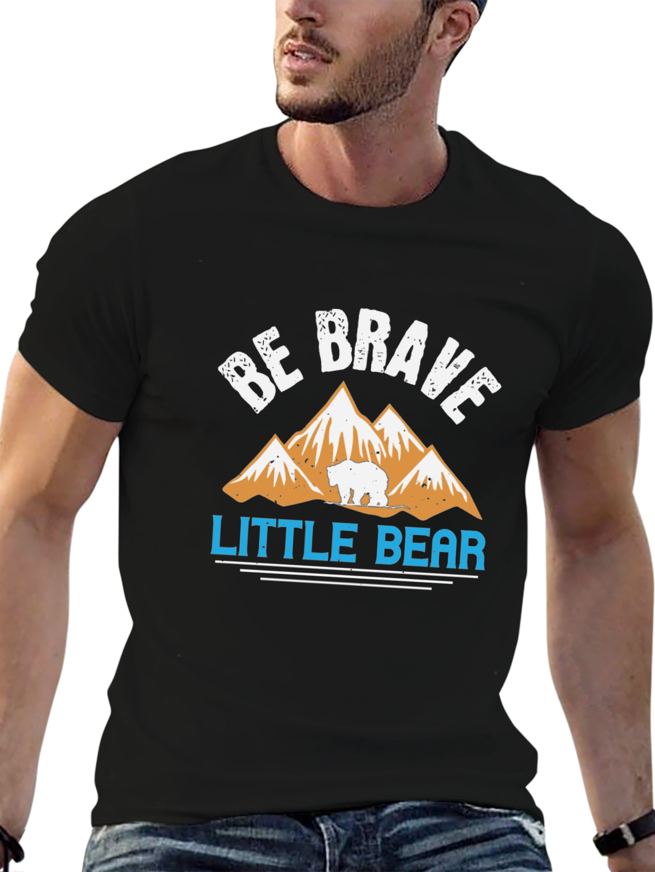 Black Be Brave Little Bear Graphic T-Shirt view 6