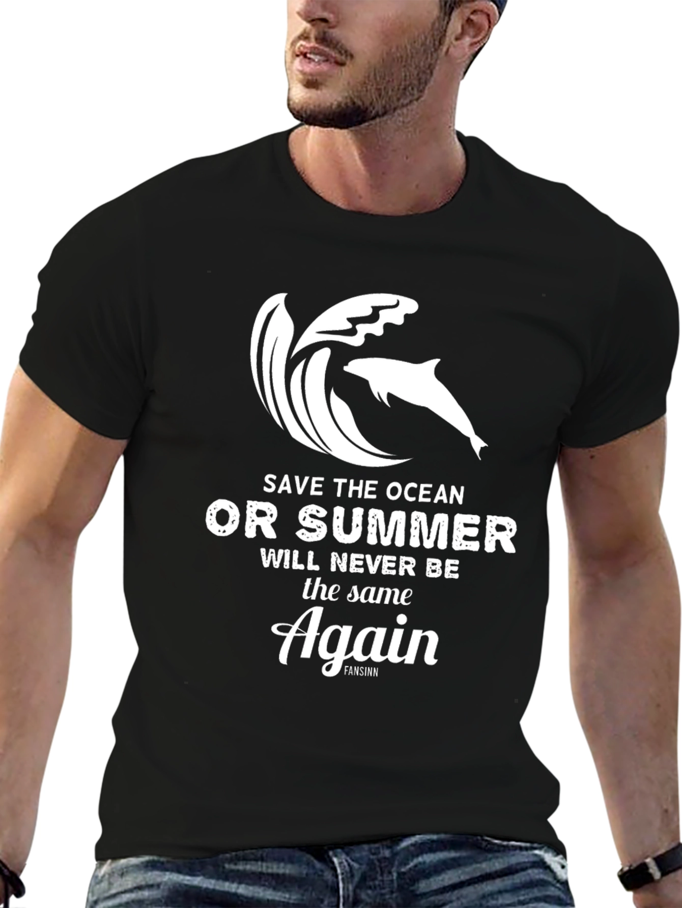 Save the Ocean Graphic Tee - Black - 6
