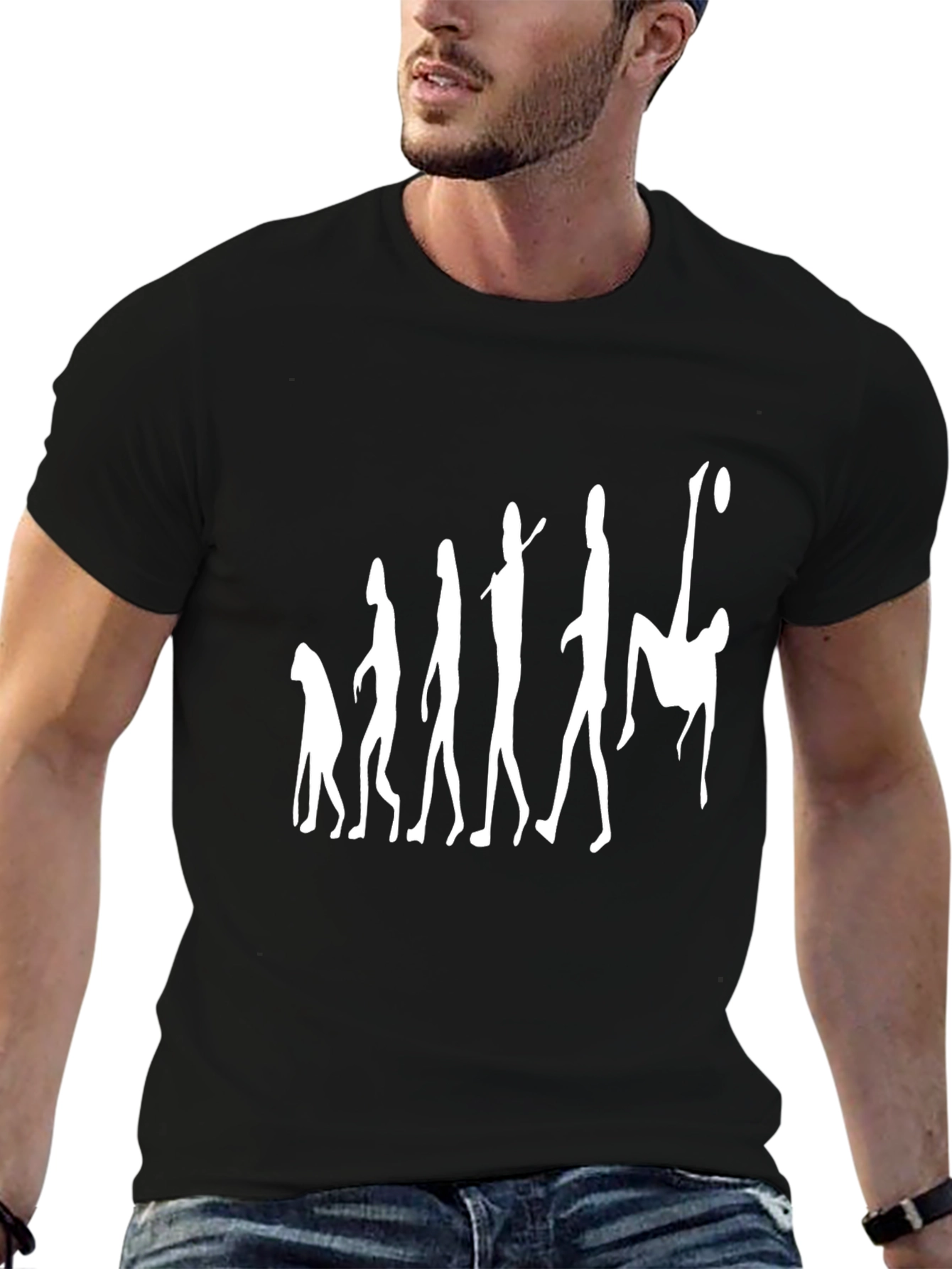 Black Evolution of Soccer Black Graphic Tee view 6