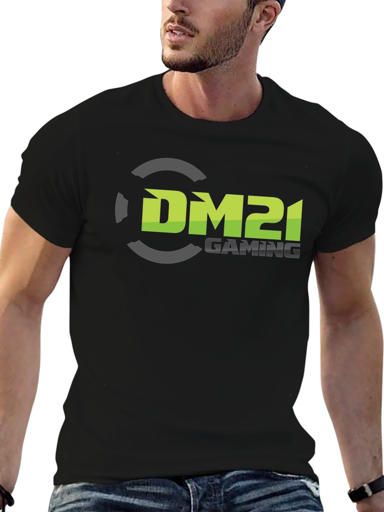 Black DM21 Gaming Black T-Shirt view 6