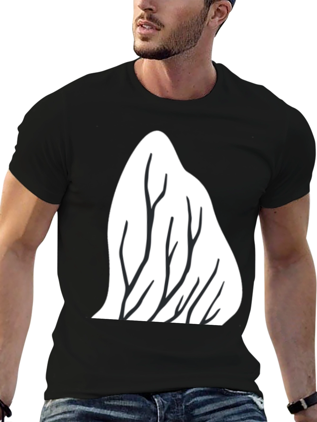 Black Mountain Trees Graphic Tee - Black view 6