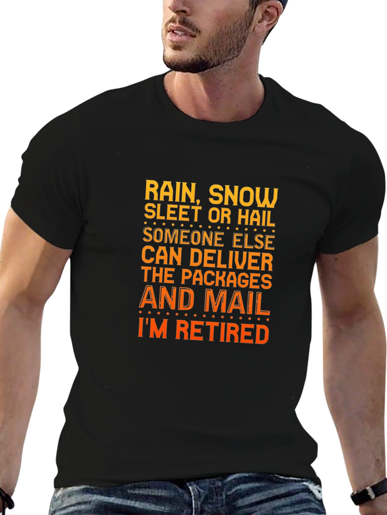 Black Retired Mail Carrier Graphic Tee view 6