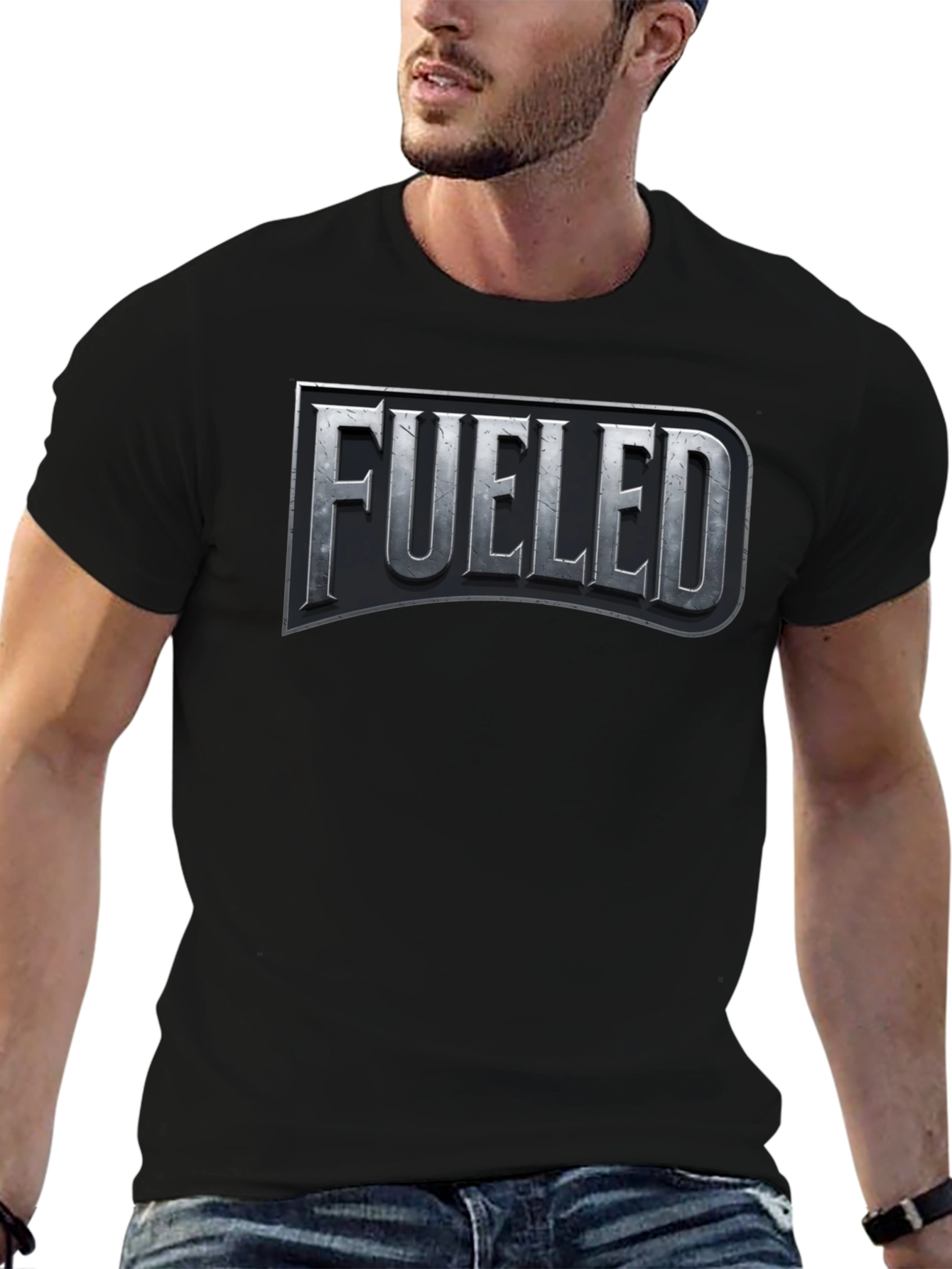 Black Fueled Graphic T-Shirt - Black Crew Neck view 6