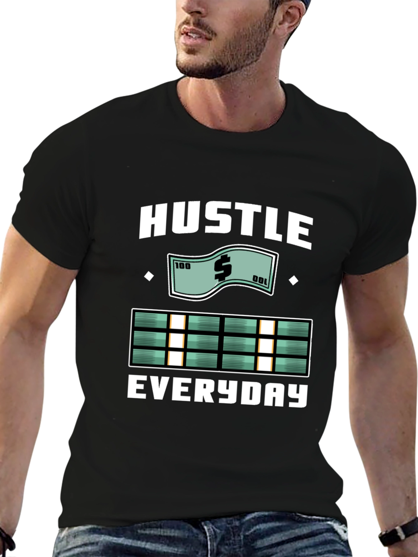 Black Hustle Everyday Graphic T-Shirt view 6