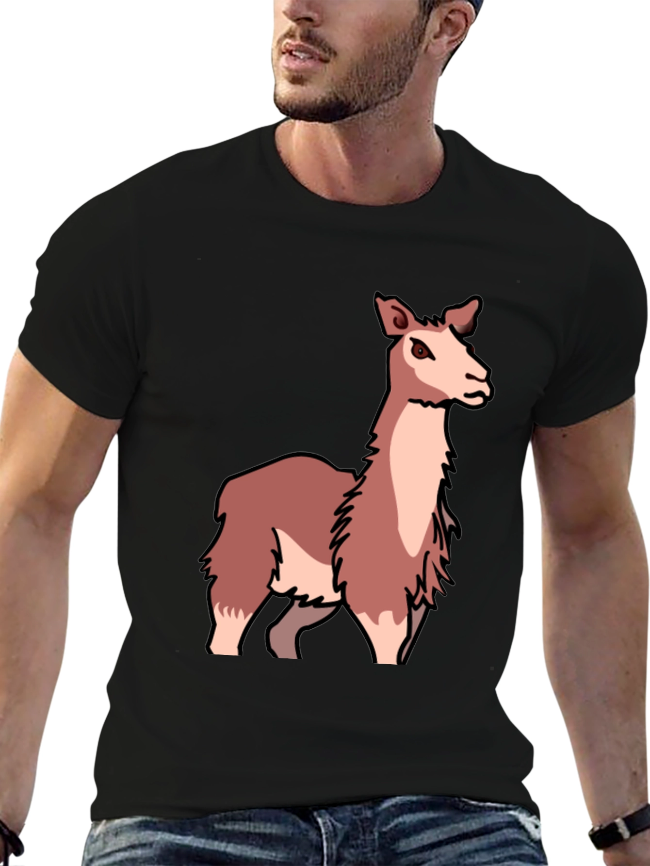 Black Llama Graphic Tee - Soft & Stylish Black T-Shirt view 6